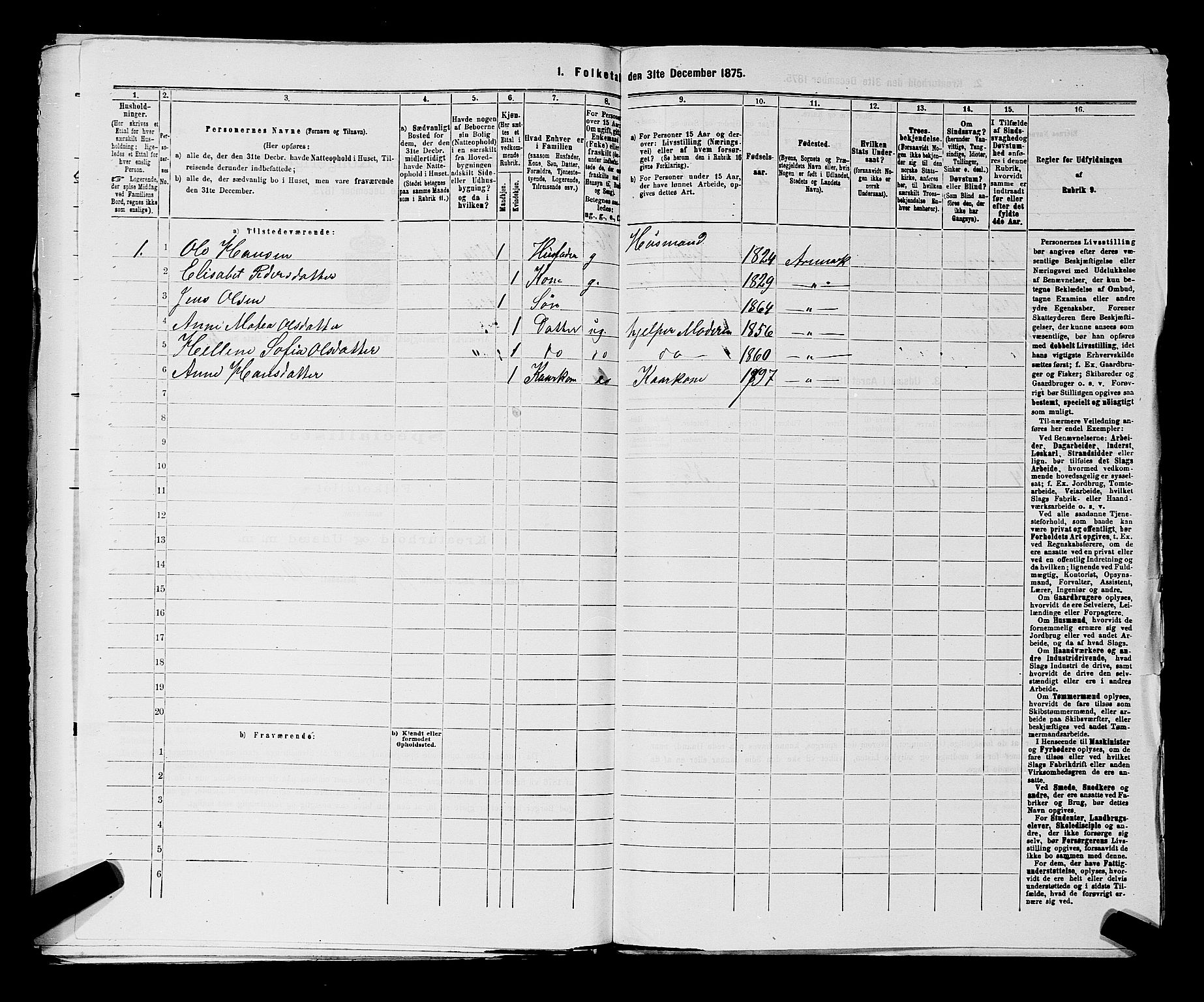 RA, 1875 census for 0118P Aremark, 1875, p. 1011