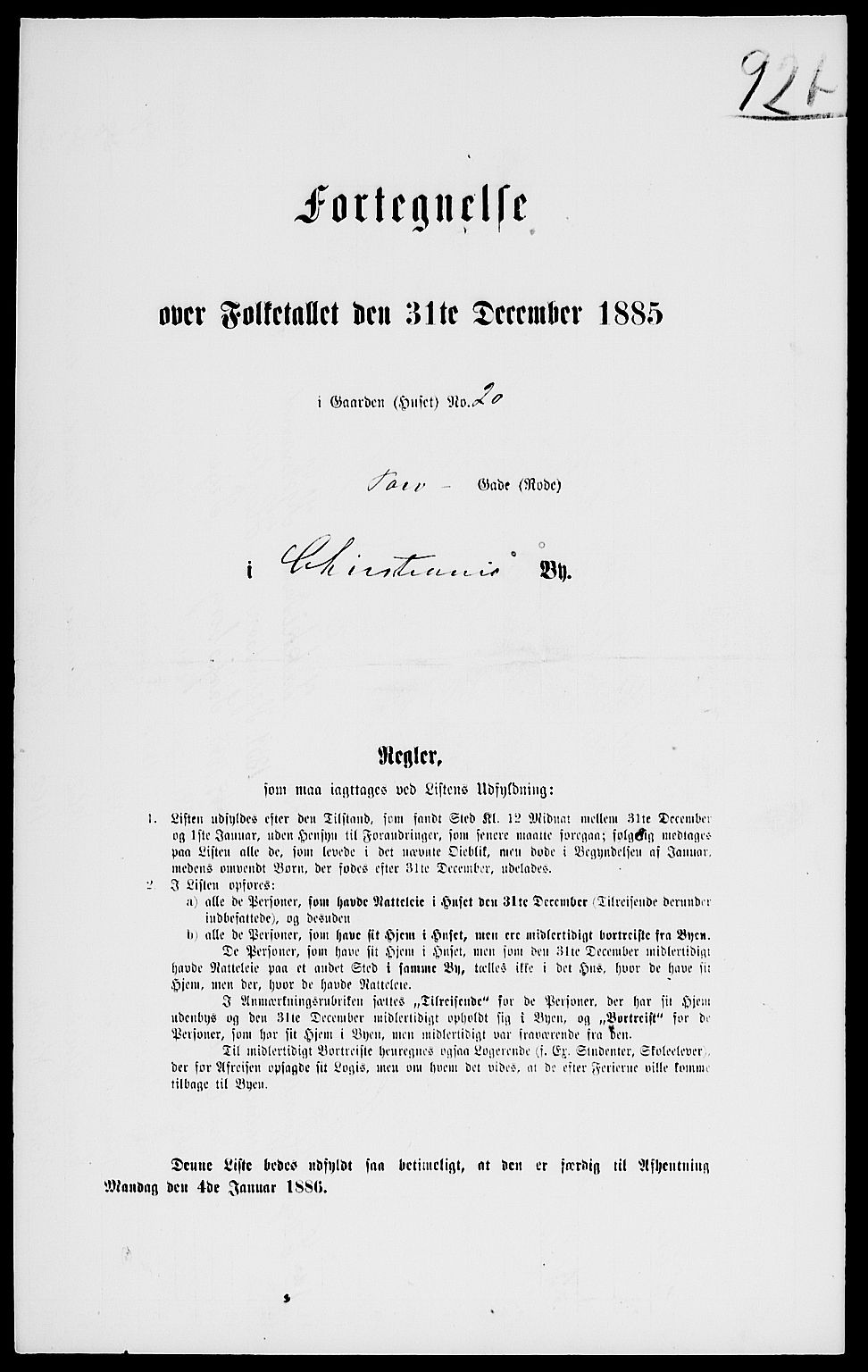 RA, 1885 census for 0301 Kristiania, 1885, p. 7333