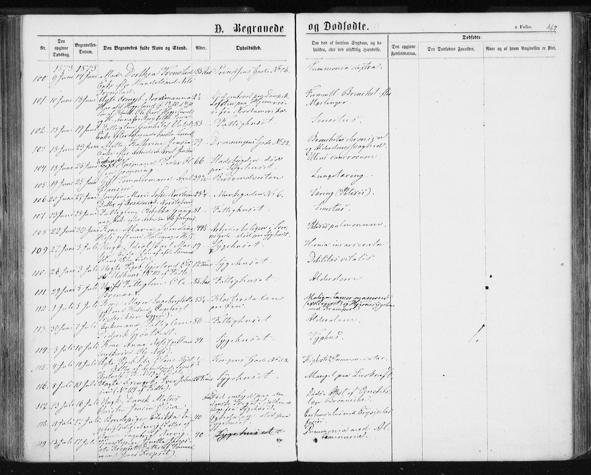 Ministerialprotokoller, klokkerbøker og fødselsregistre - Sør-Trøndelag, SAT/A-1456/601/L0055: Parish register (official) no. 601A23, 1866-1877, p. 467