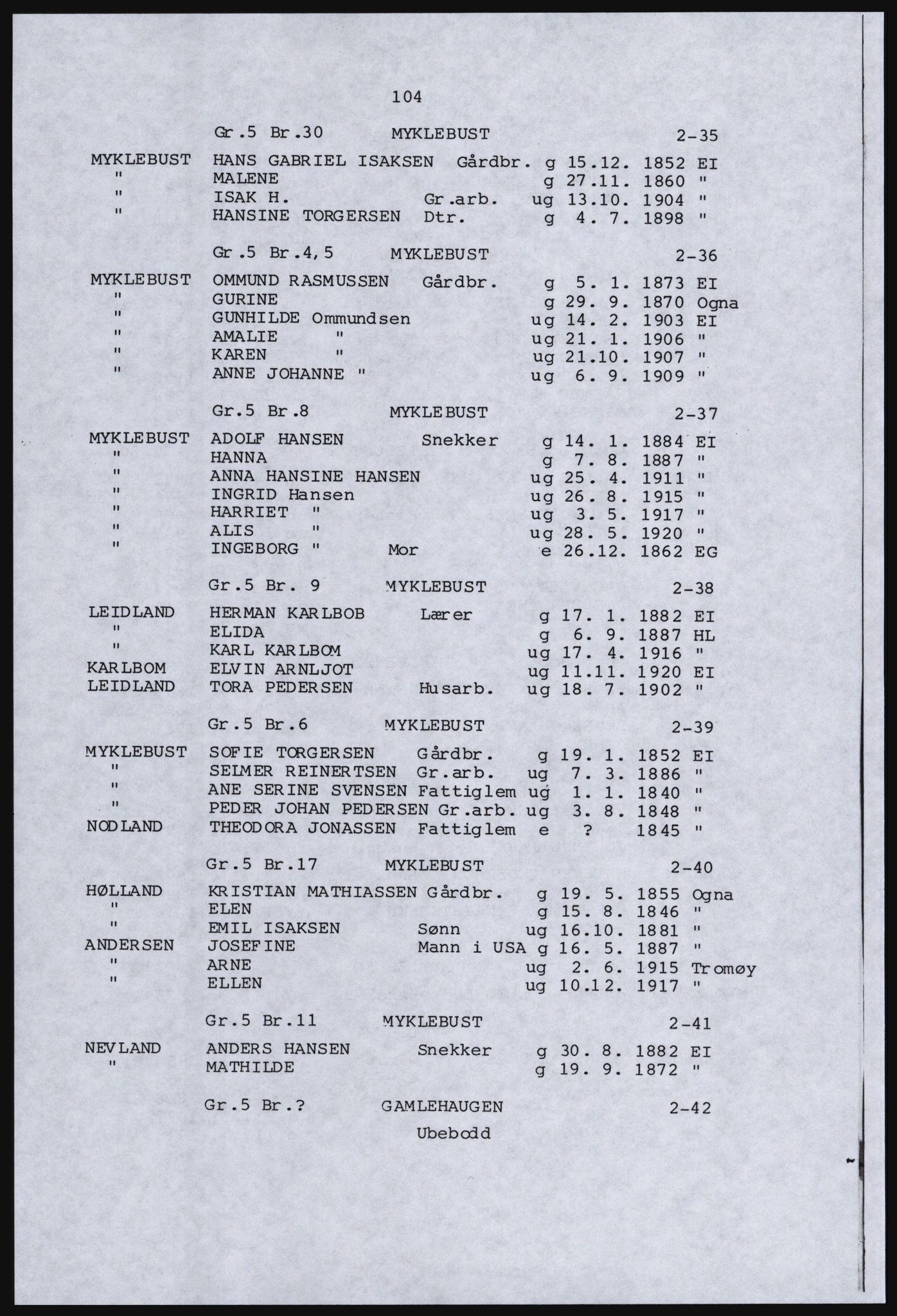 SAST, Copy of 1920 census for Dalane, 1920, p. 552