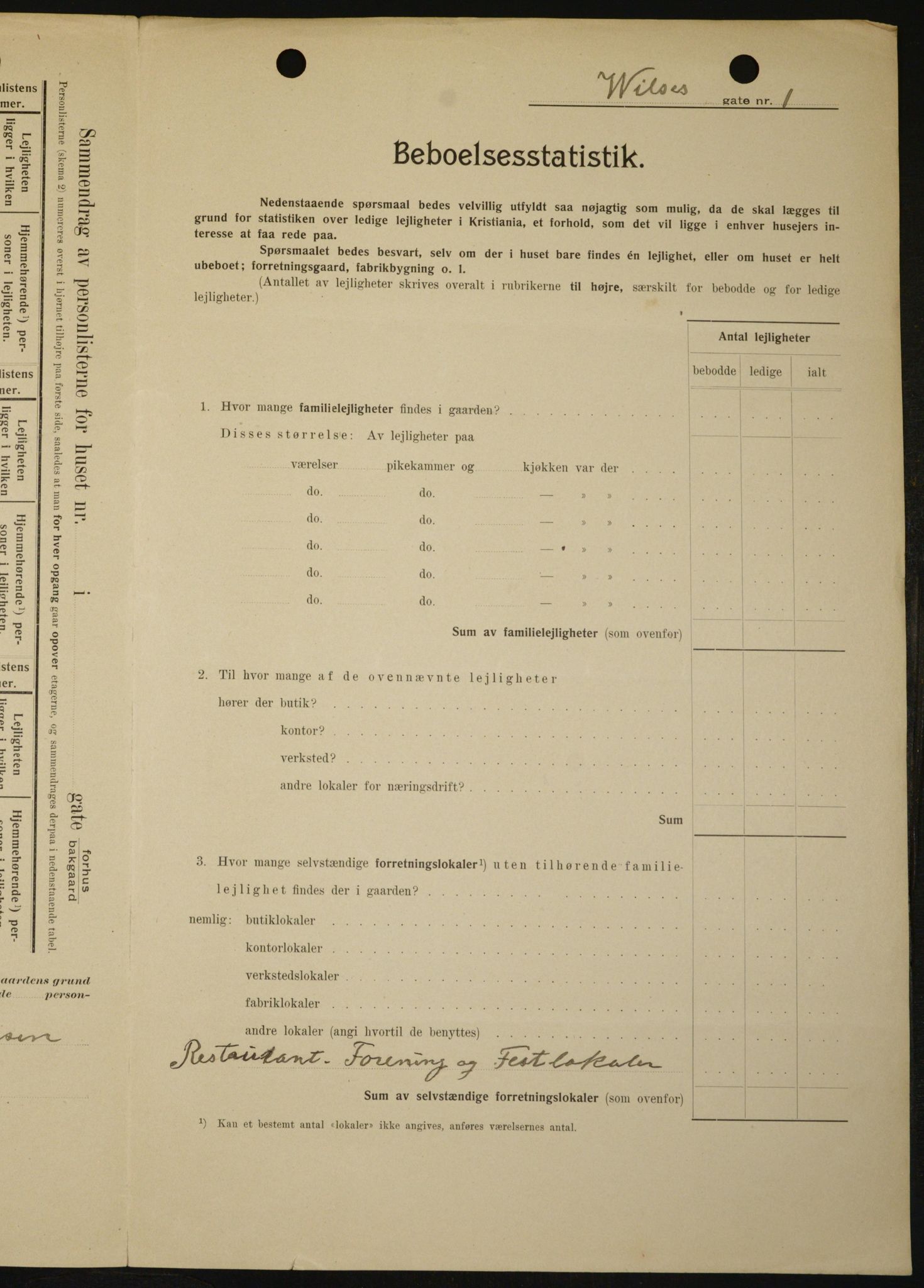 OBA, Municipal Census 1909 for Kristiania, 1909, p. 116430