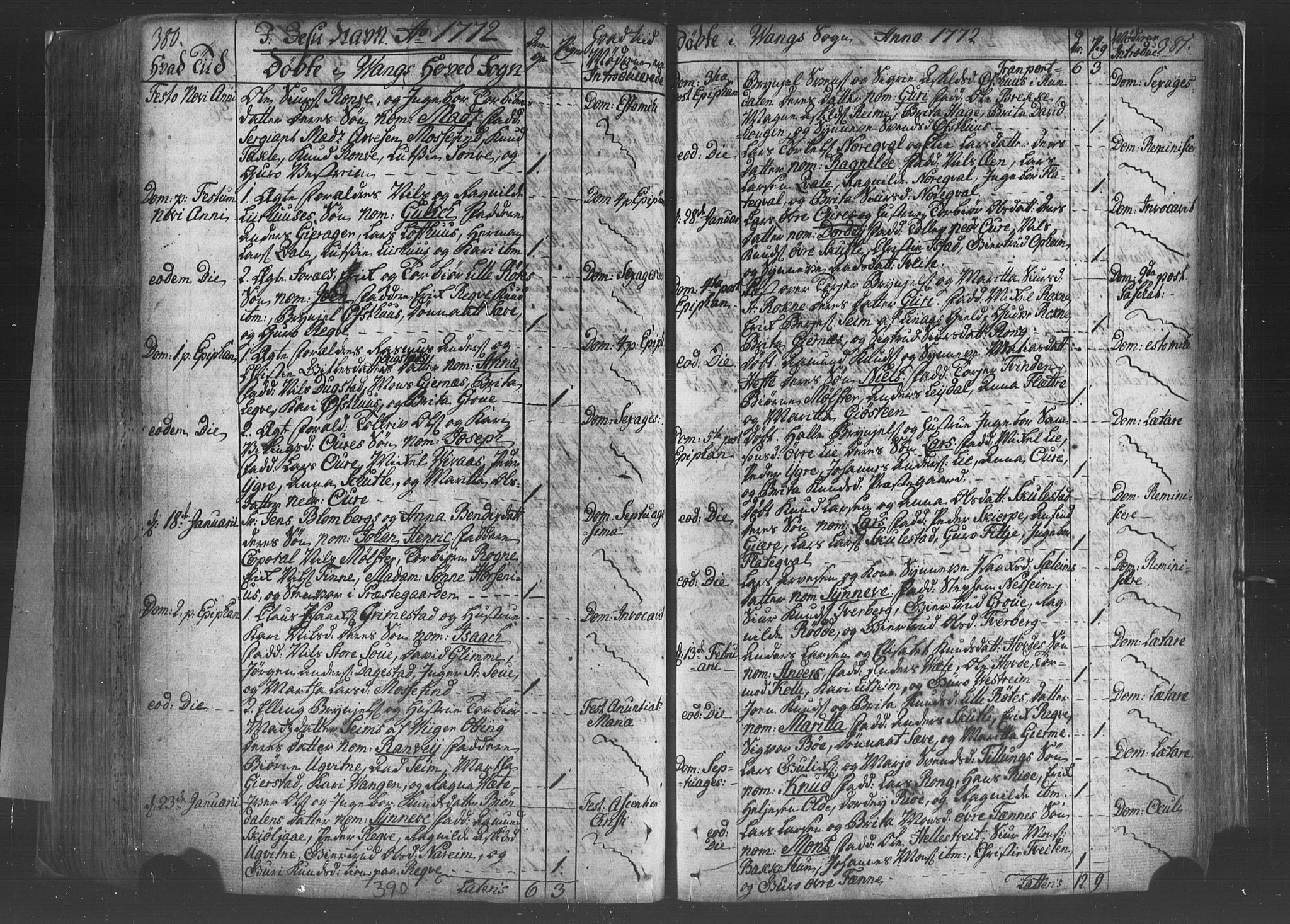 Voss sokneprestembete, AV/SAB-A-79001/H/Haa: Parish register (official) no. A 8, 1752-1780, p. 380-381