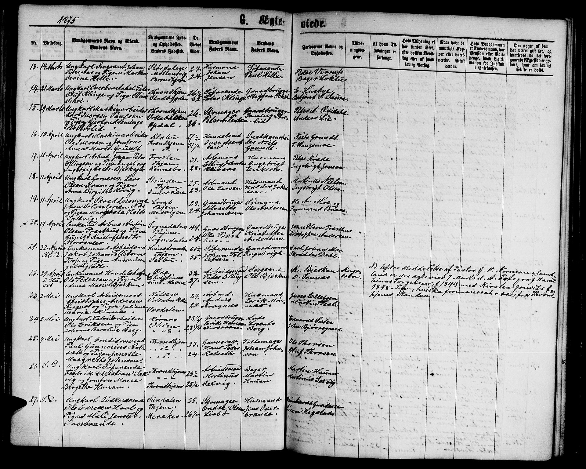 Ministerialprotokoller, klokkerbøker og fødselsregistre - Sør-Trøndelag, AV/SAT-A-1456/602/L0141: Parish register (copy) no. 602C09, 1865-1877