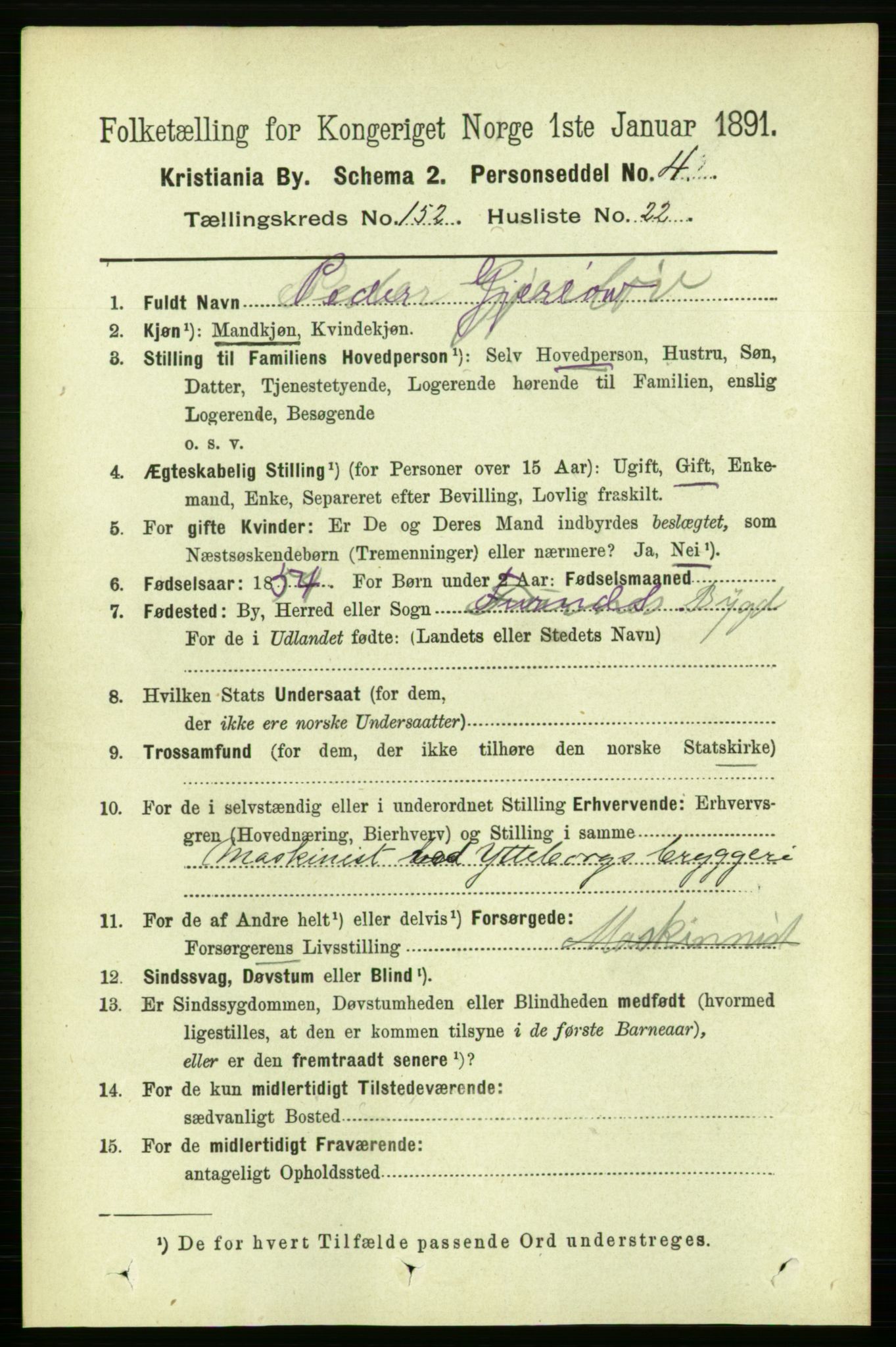RA, 1891 census for 0301 Kristiania, 1891, p. 85846