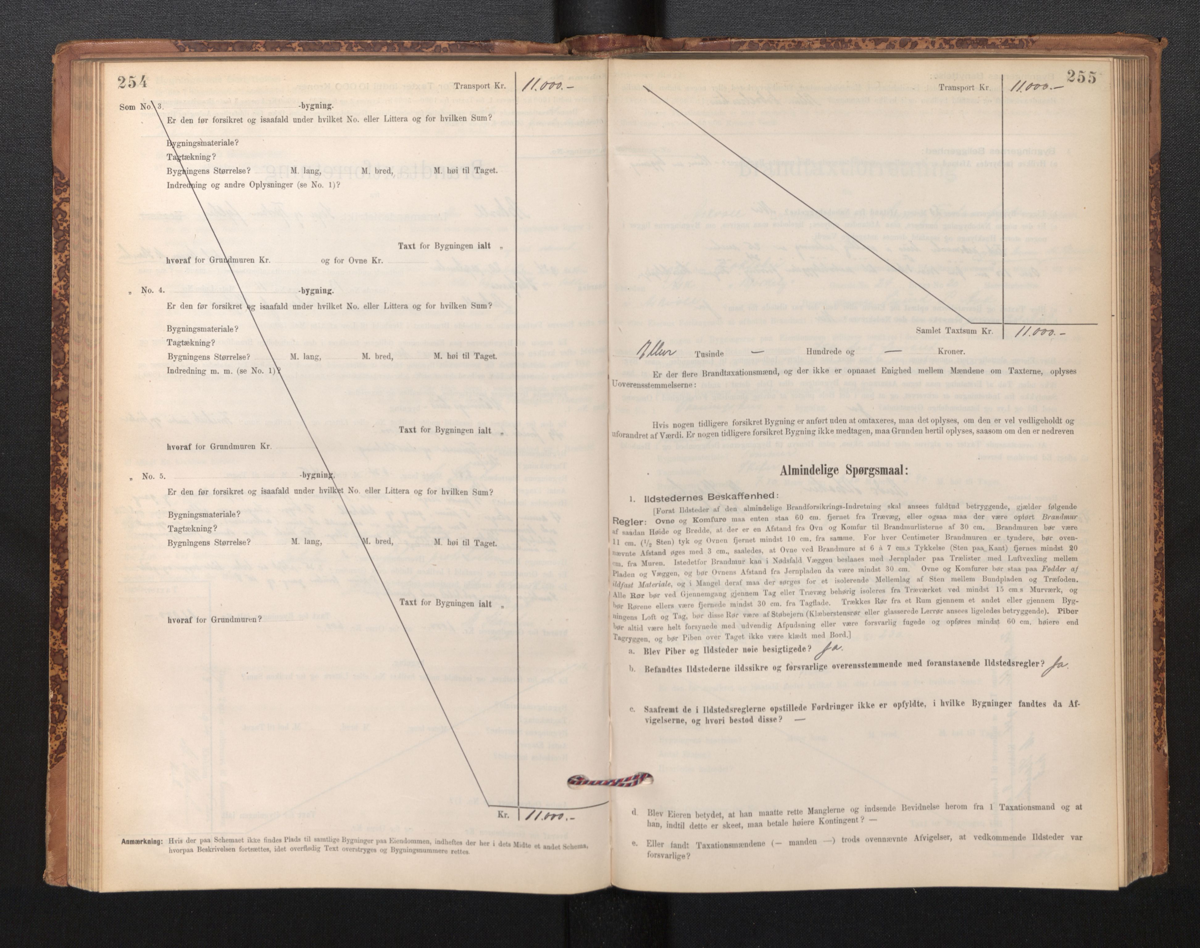 Lensmannen i Askvoll, SAB/A-26301/0012/L0004: Branntakstprotokoll, skjematakst og liste over branntakstmenn, 1895-1932, p. 254-255