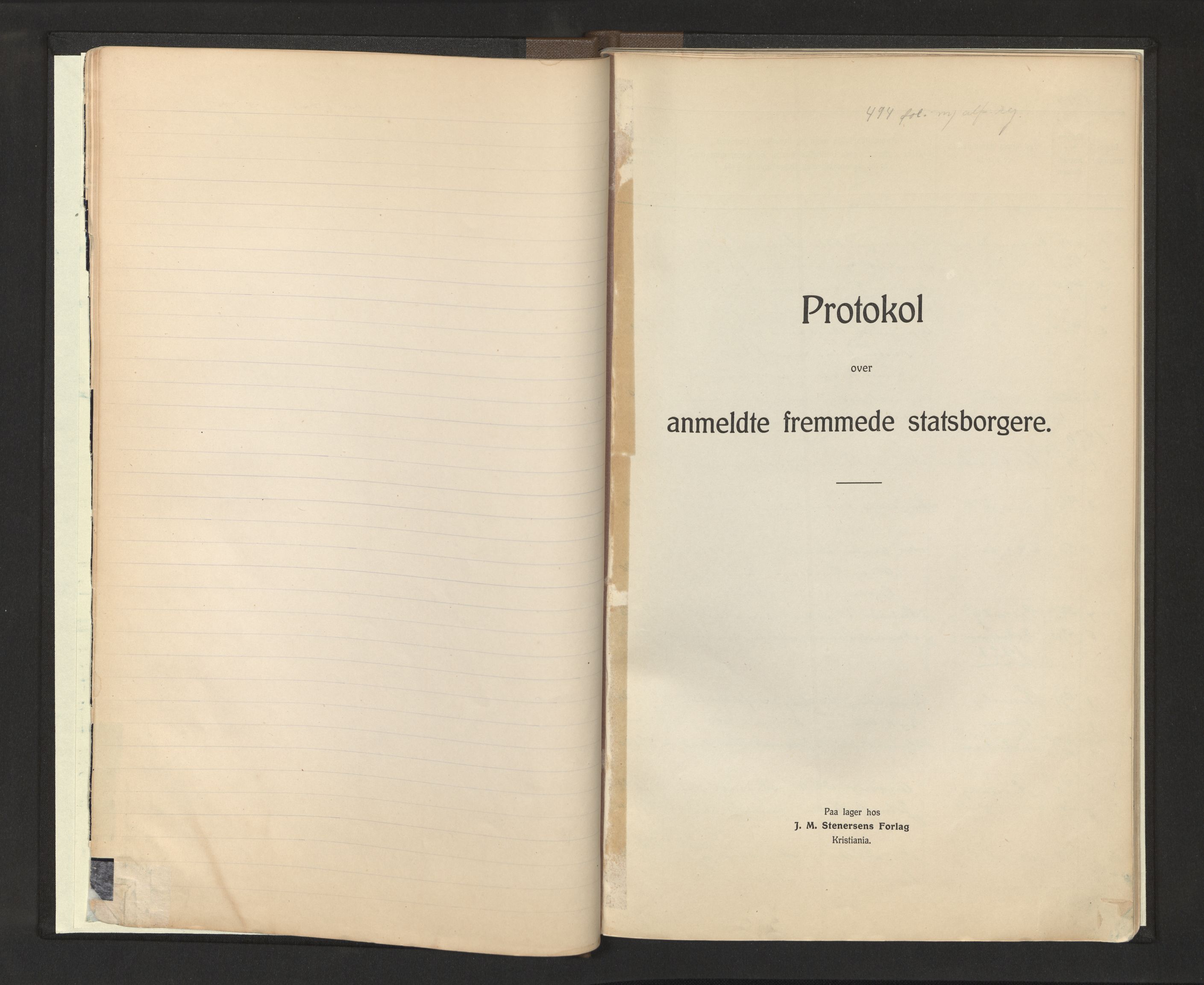 Lensmannen i Luster, AV/SAB-A-29301/0020/L0004: Protokoll over framande statsborgarar, 1919-1988