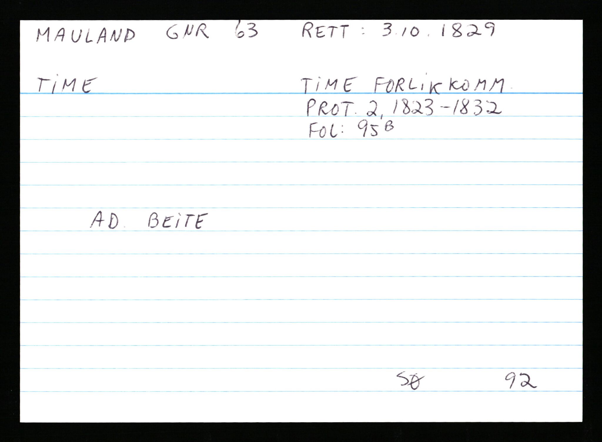 Statsarkivet i Stavanger, AV/SAST-A-101971/03/Y/Ym/L0038: Åstedskort sortert etter gårdsnavn: Mauland - Mo, 1600-1950, p. 18