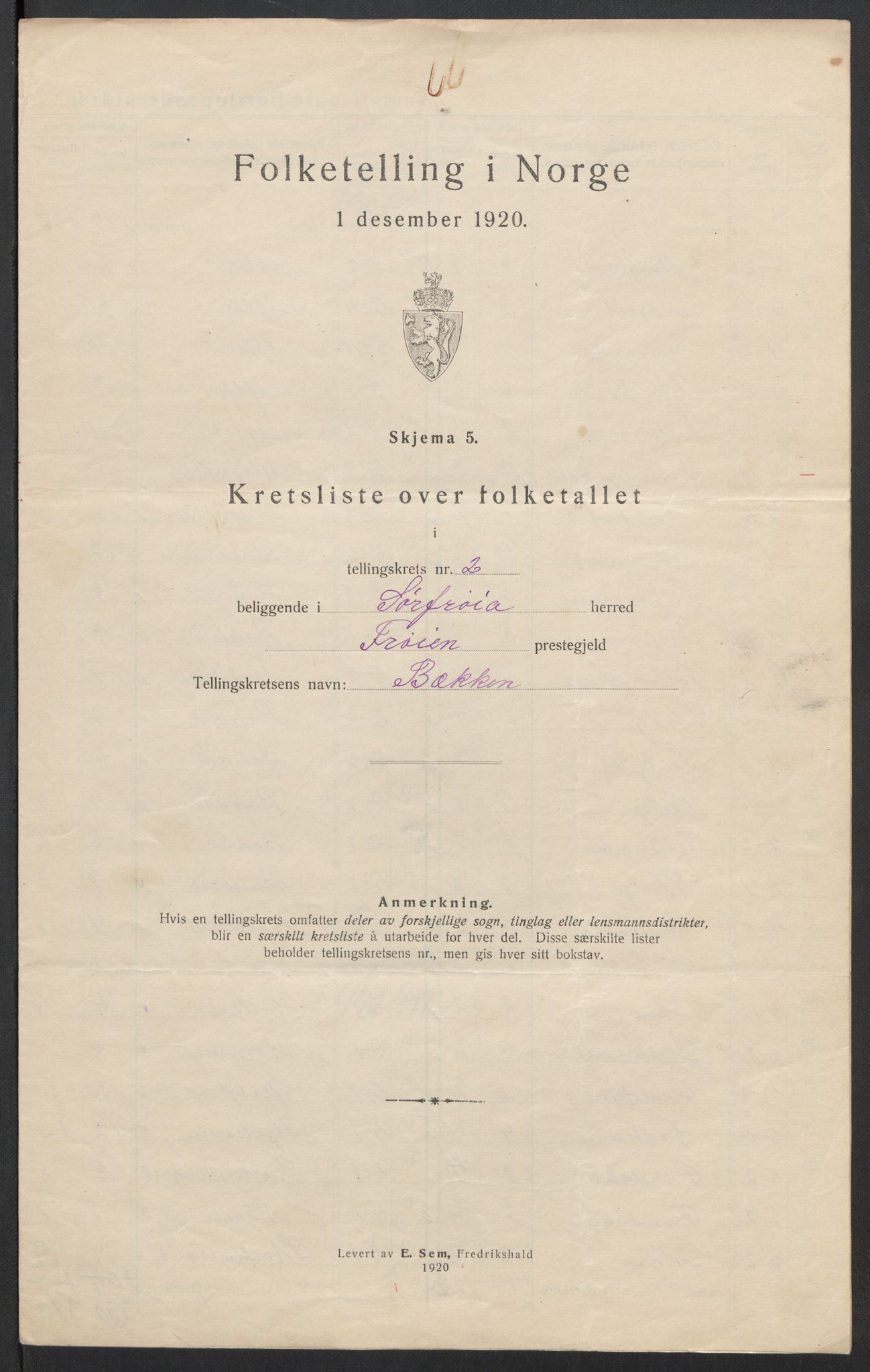 SAT, 1920 census for Sør-Frøya, 1920, p. 10