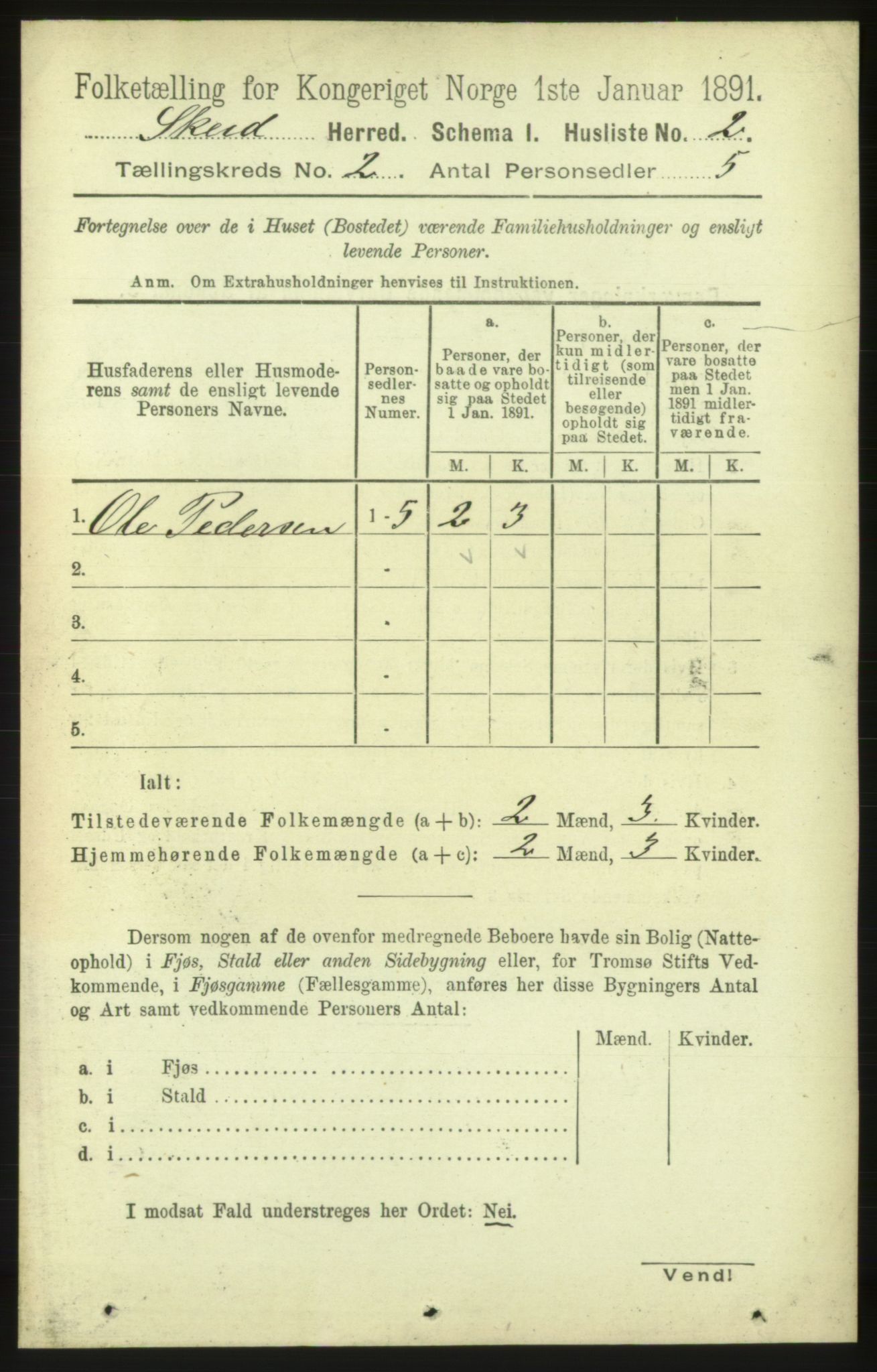 RA, 1891 census for 1732 Skei, 1891, p. 549