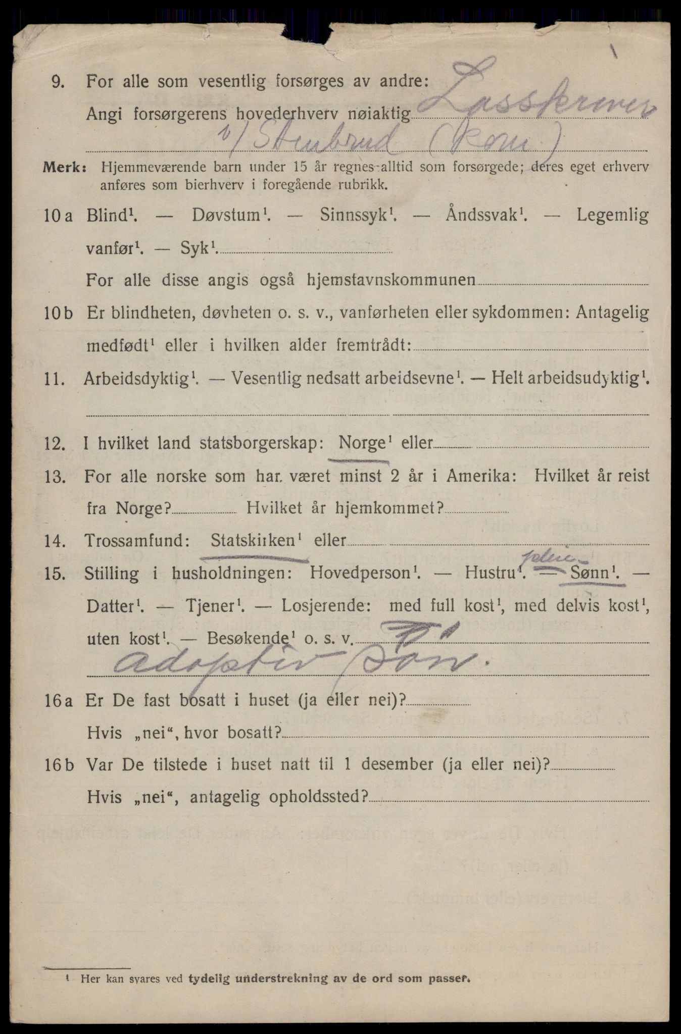 SAT, 1920 census for Trondheim, 1920, p. 119093