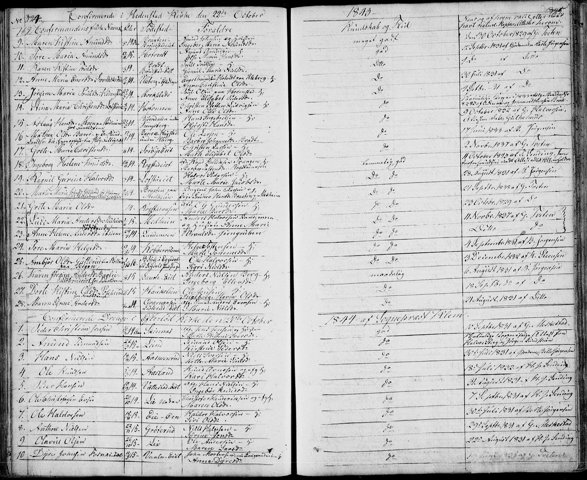 Sandsvær kirkebøker, AV/SAKO-A-244/F/Fa/L0005: Parish register (official) no. I 5, 1840-1856, p. 324-325