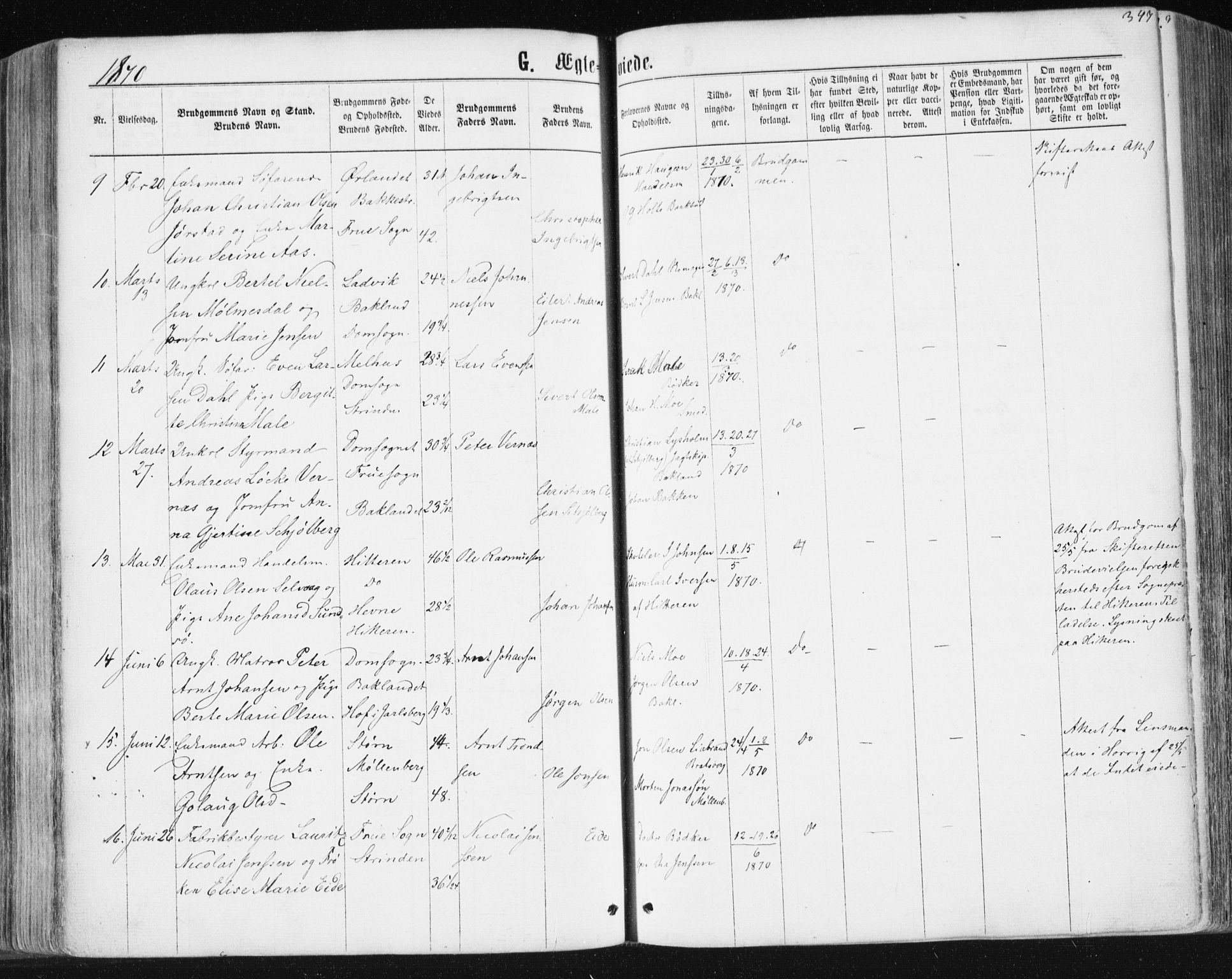 Ministerialprotokoller, klokkerbøker og fødselsregistre - Sør-Trøndelag, SAT/A-1456/604/L0186: Parish register (official) no. 604A07, 1866-1877, p. 347