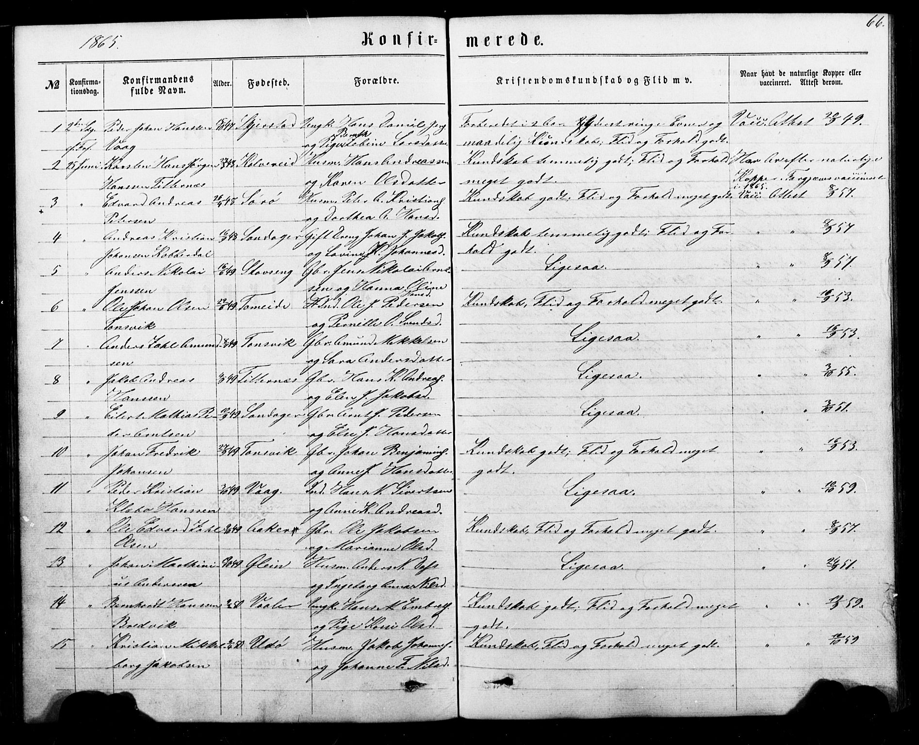 Ministerialprotokoller, klokkerbøker og fødselsregistre - Nordland, SAT/A-1459/835/L0524: Parish register (official) no. 835A02, 1865-1880, p. 66