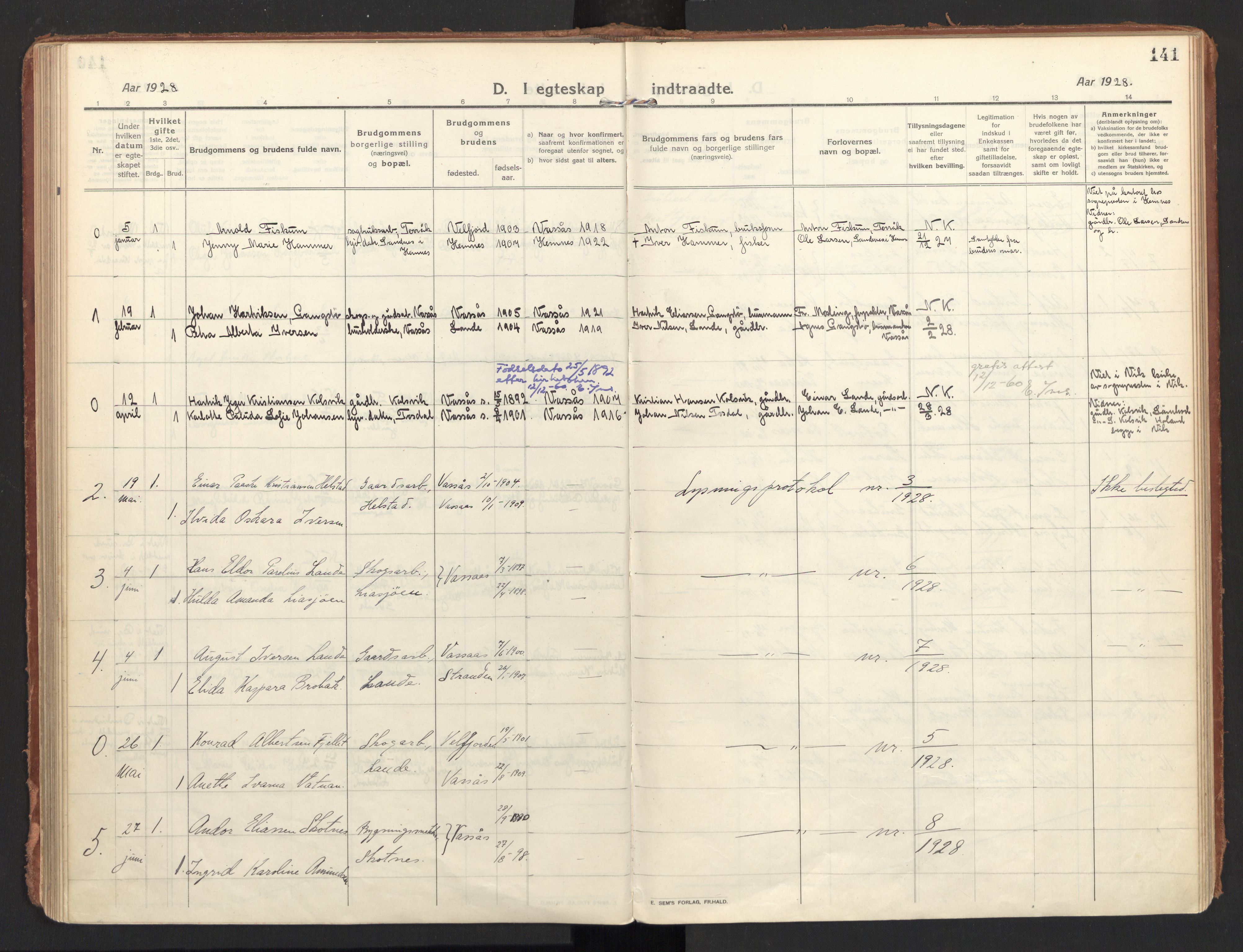 Ministerialprotokoller, klokkerbøker og fødselsregistre - Nordland, AV/SAT-A-1459/810/L0156: Parish register (official) no. 810A15, 1915-1930, p. 141