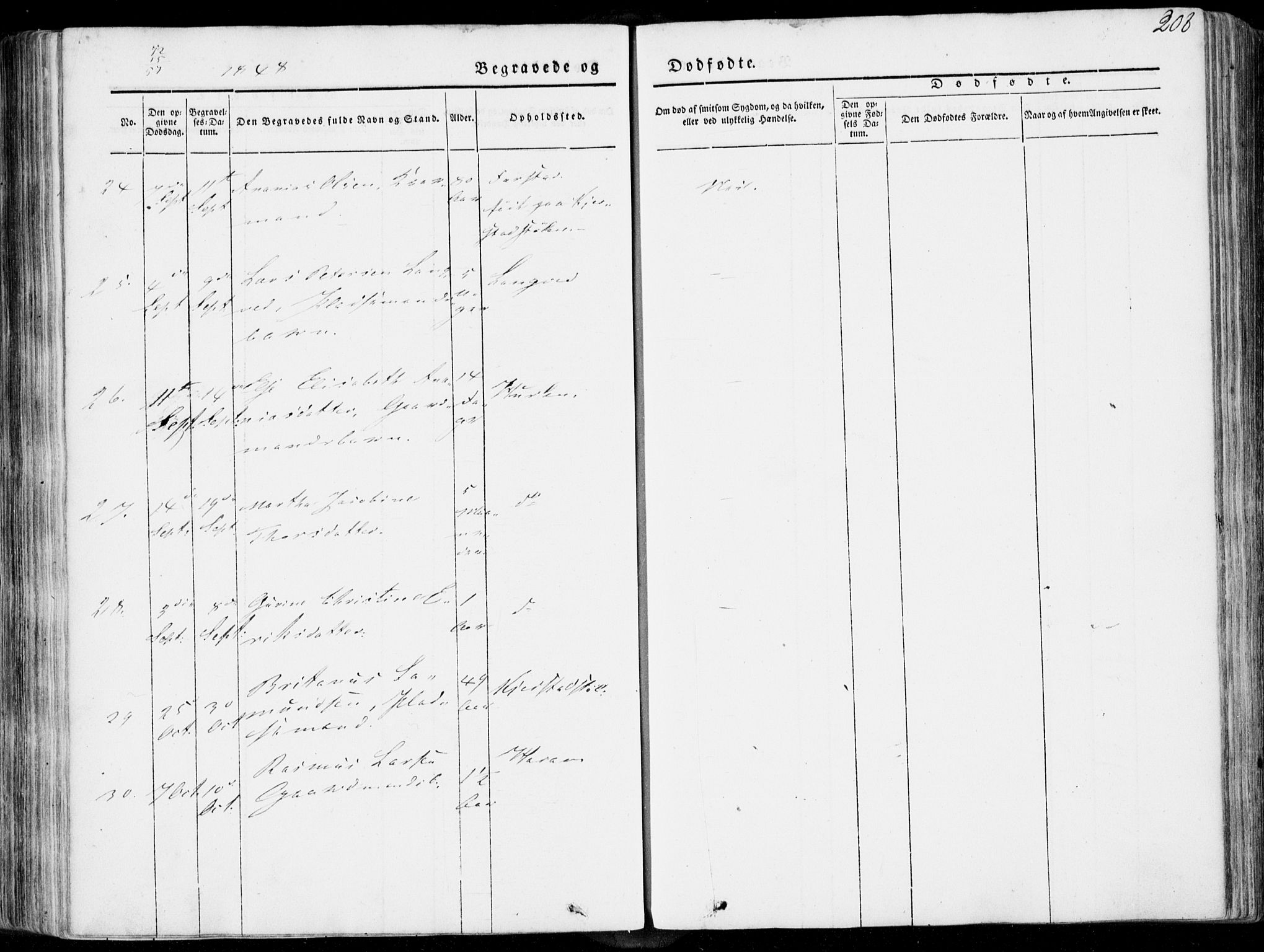 Ministerialprotokoller, klokkerbøker og fødselsregistre - Møre og Romsdal, AV/SAT-A-1454/536/L0497: Parish register (official) no. 536A06, 1845-1865, p. 208