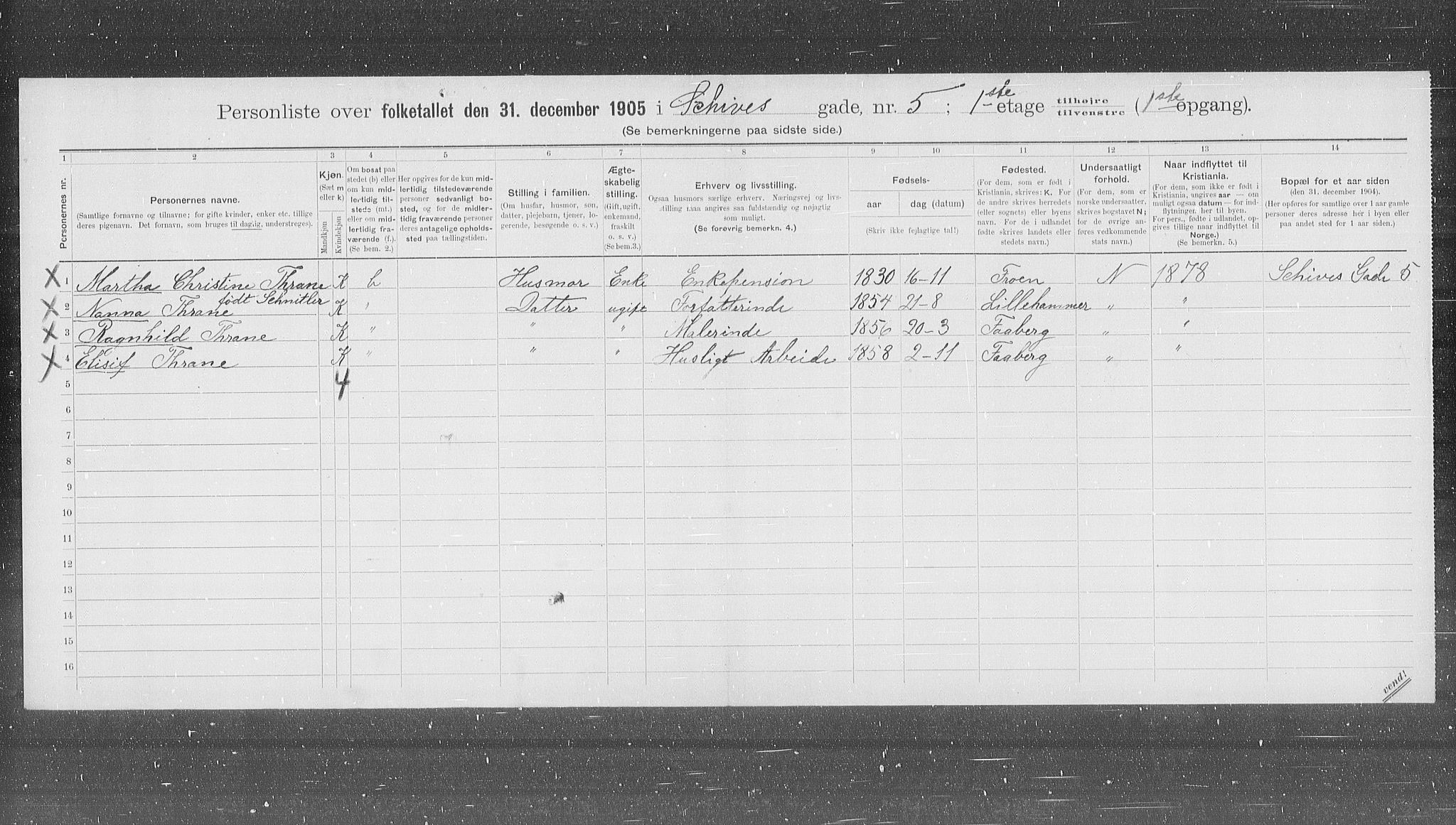 OBA, Municipal Census 1905 for Kristiania, 1905, p. 47048