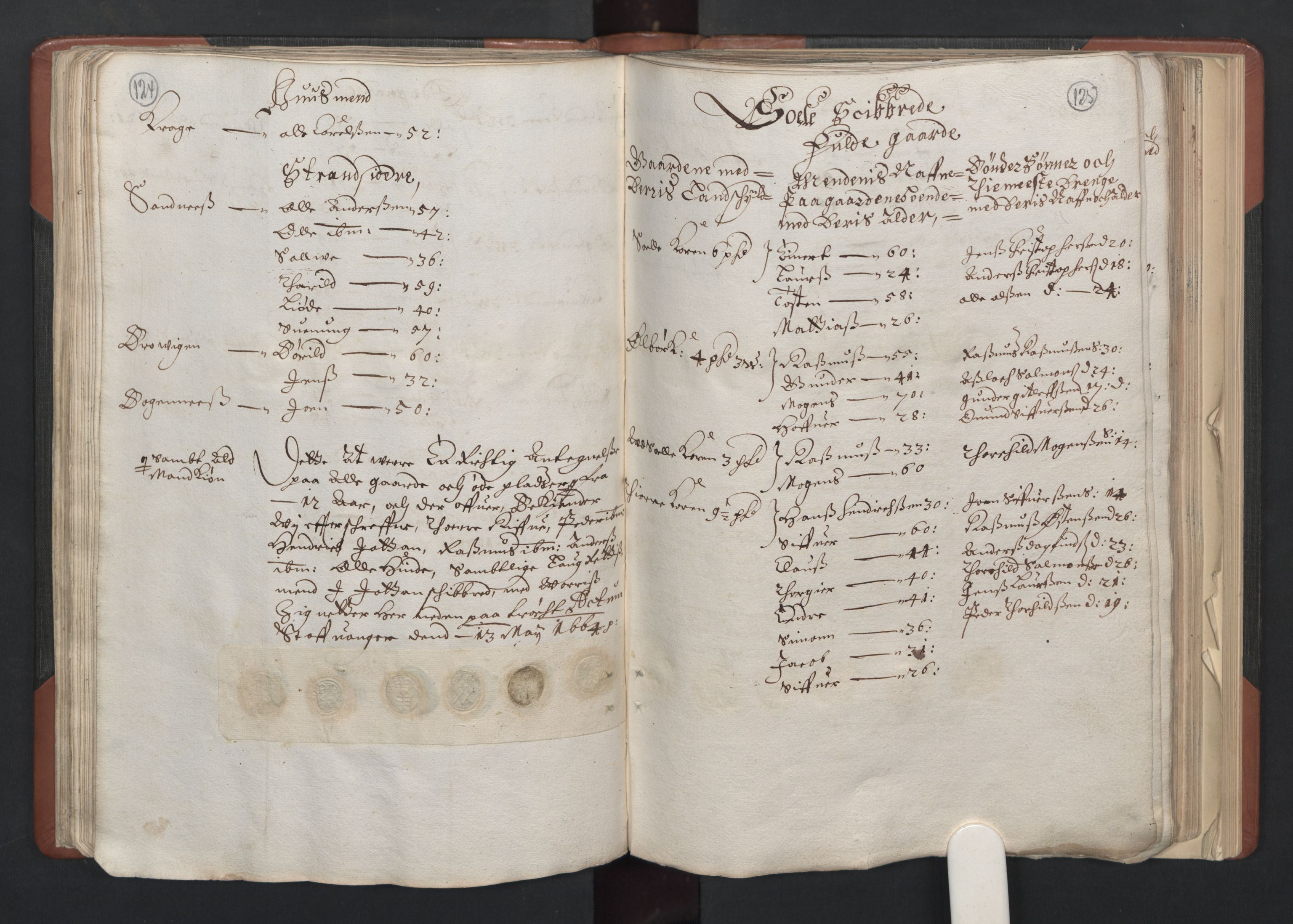 RA, Bailiff's Census 1664-1666, no. 11: Jæren and Dalane fogderi, 1664, p. 124-125
