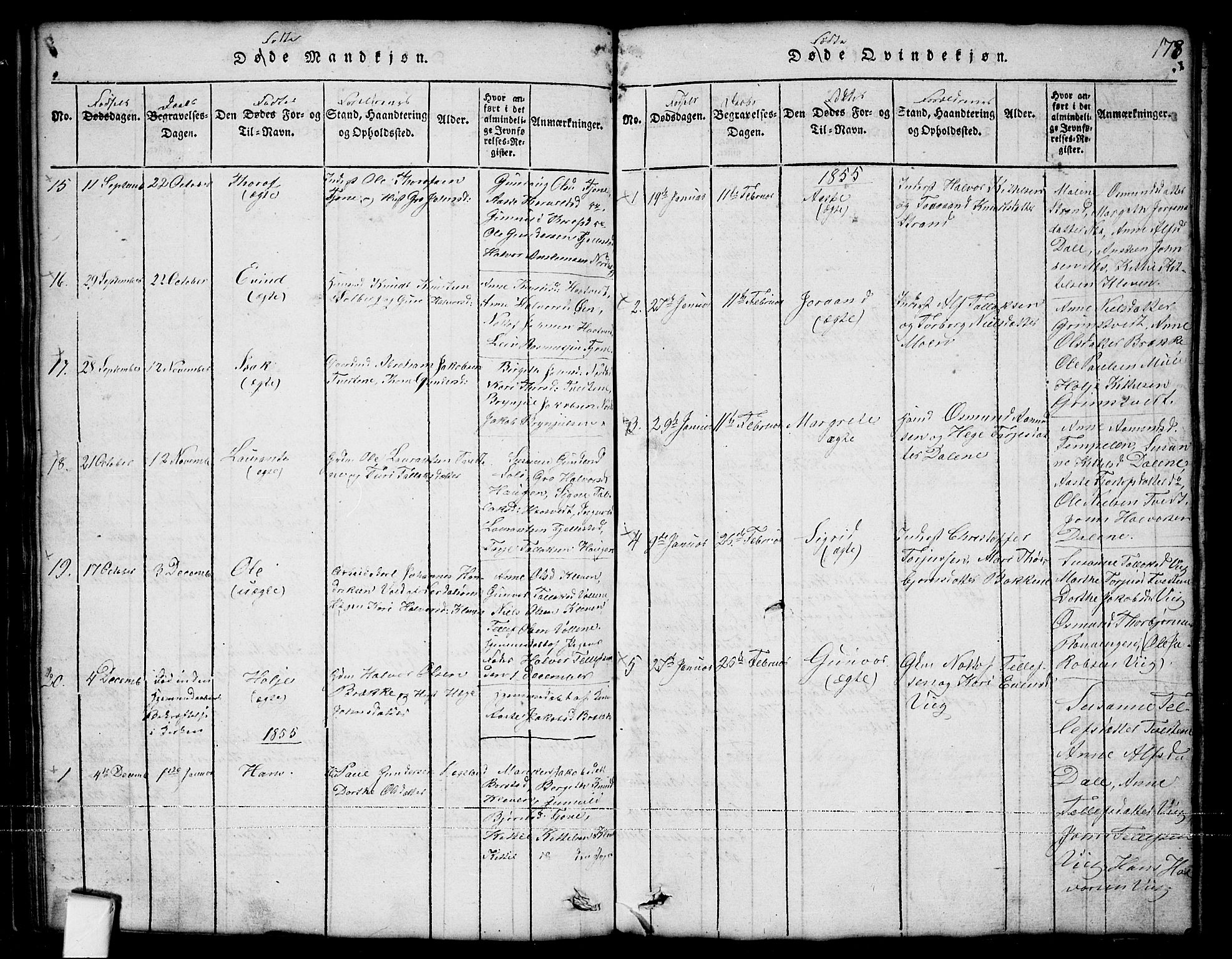 Nissedal kirkebøker, AV/SAKO-A-288/G/Ga/L0001: Parish register (copy) no. I 1, 1814-1860, p. 178