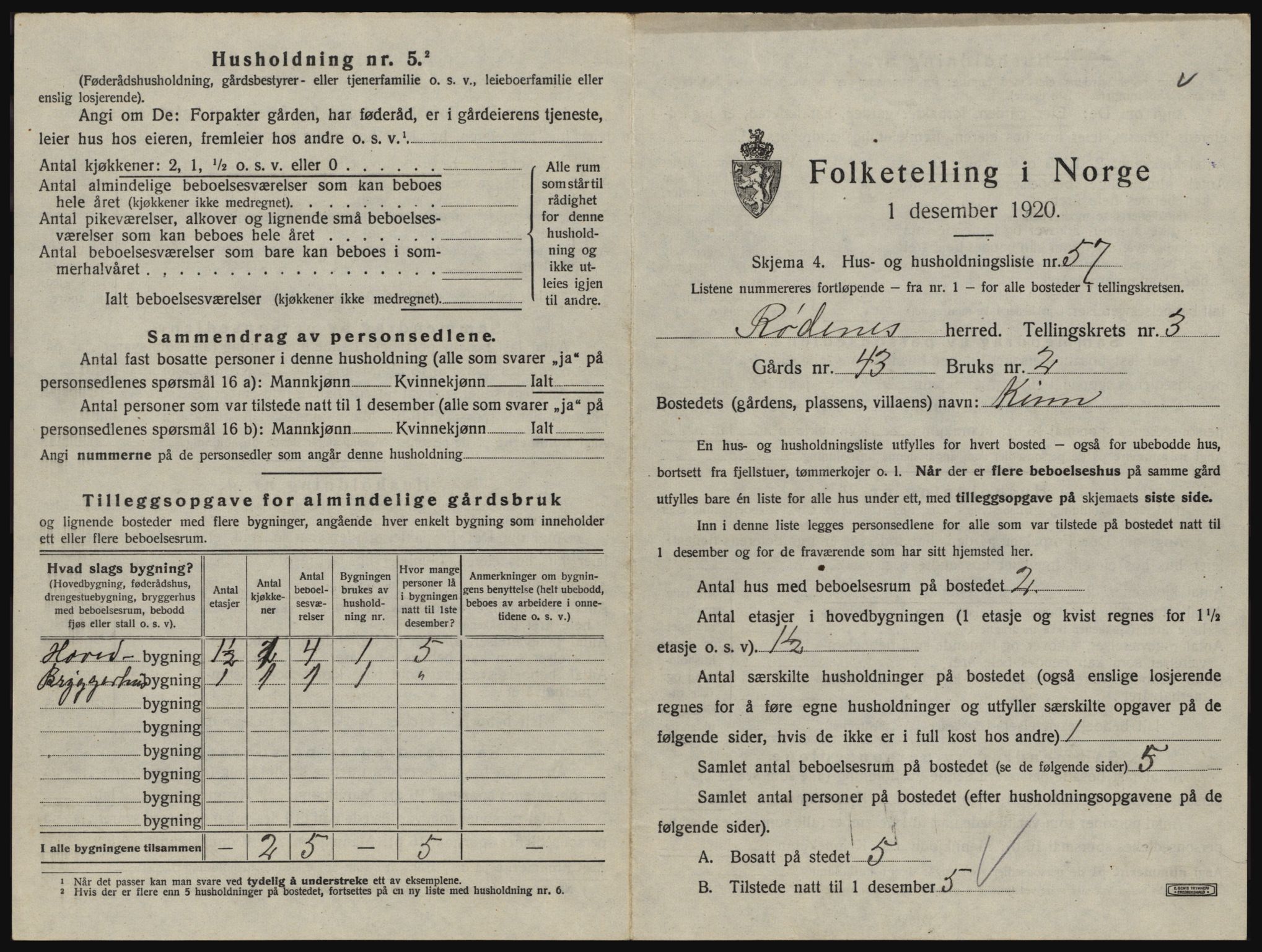 SAO, 1920 census for Rødenes, 1920, p. 380