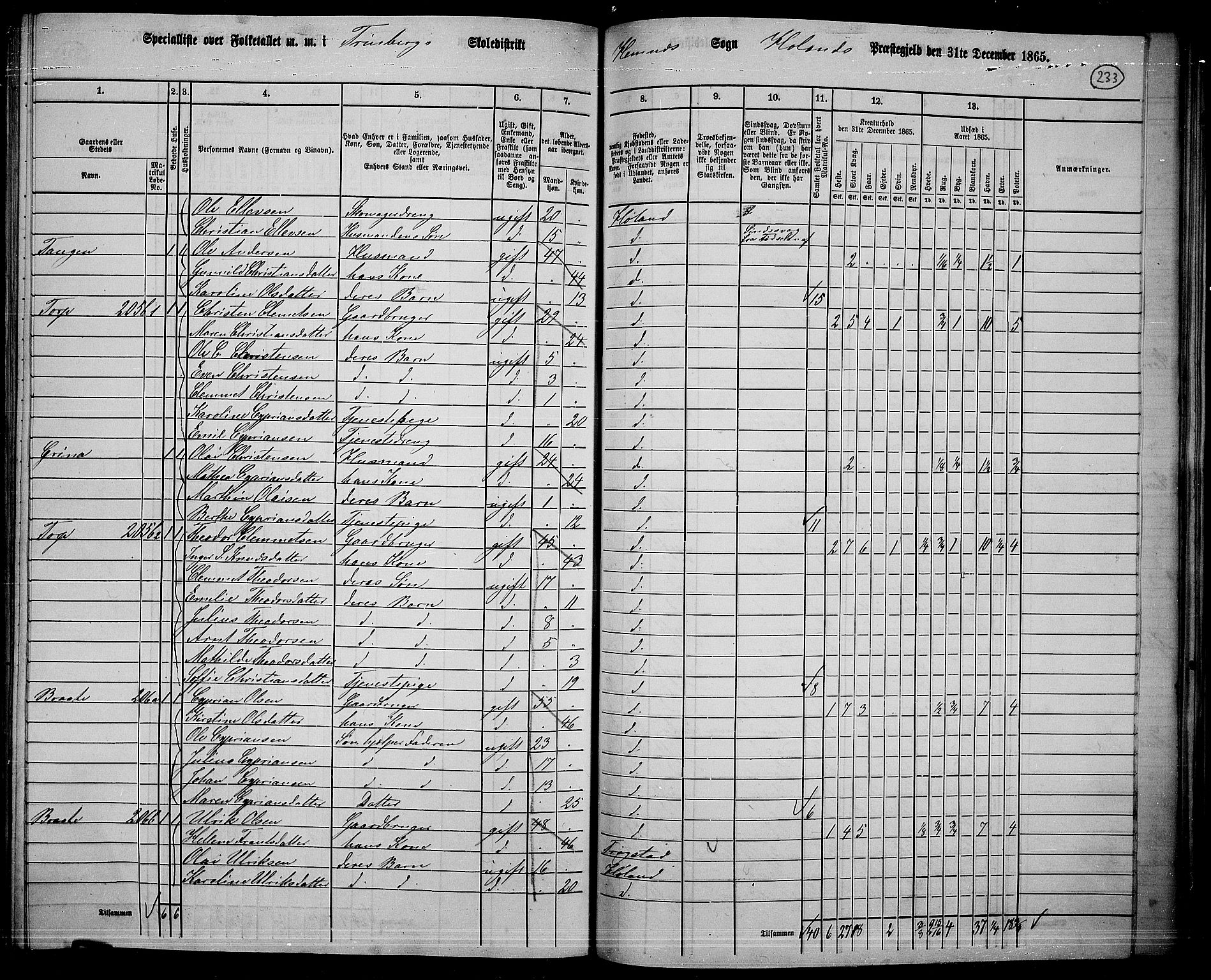 RA, 1865 census for Høland, 1865, p. 214