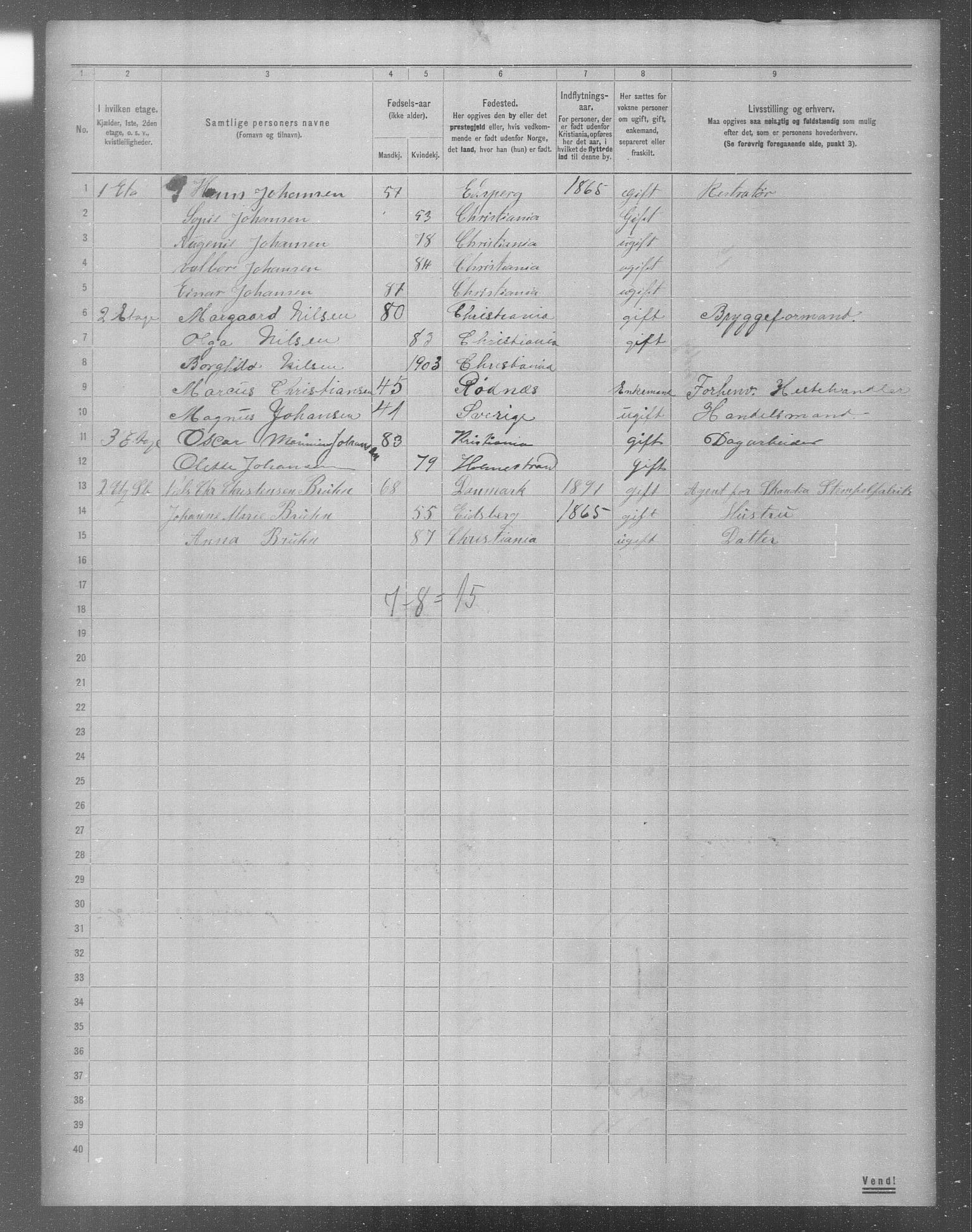 OBA, Municipal Census 1904 for Kristiania, 1904, p. 13683