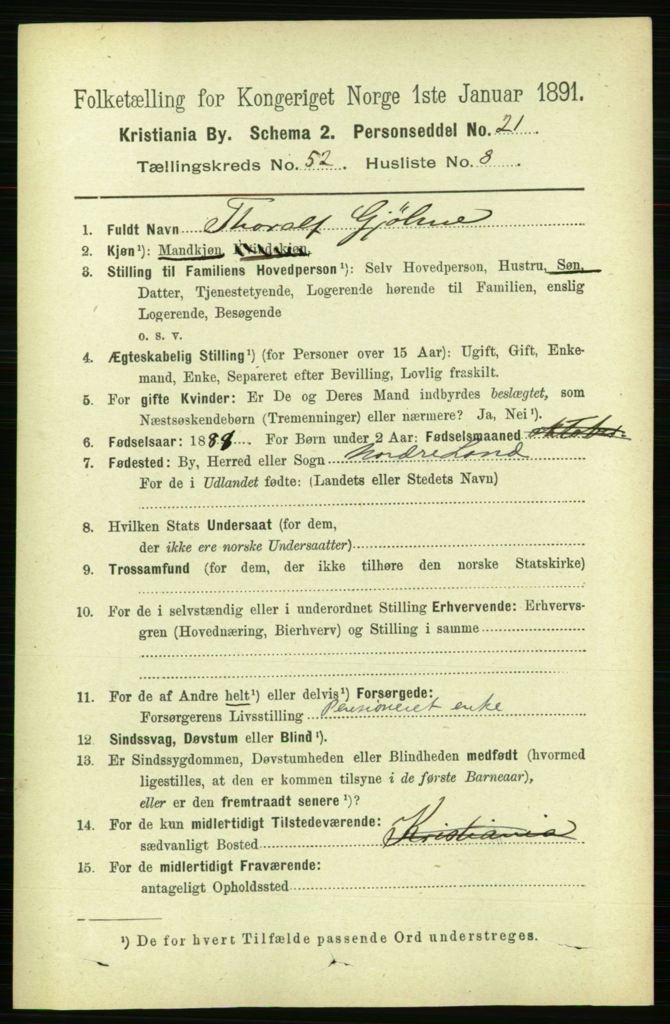 RA, 1891 census for 0301 Kristiania, 1891, p. 29742