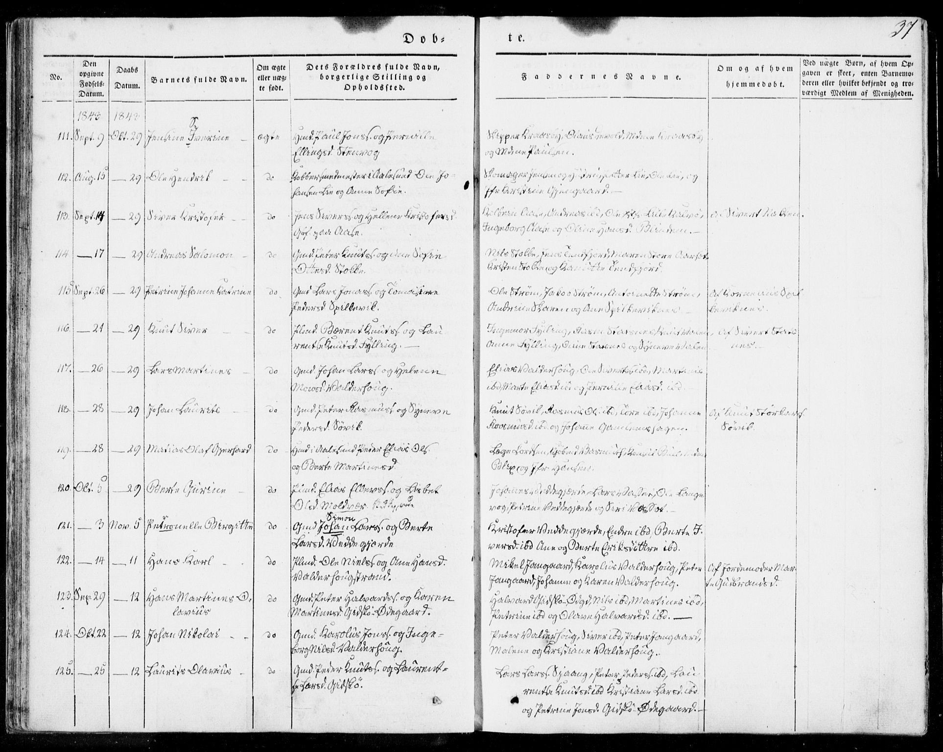 Ministerialprotokoller, klokkerbøker og fødselsregistre - Møre og Romsdal, AV/SAT-A-1454/528/L0396: Parish register (official) no. 528A07, 1839-1847, p. 37