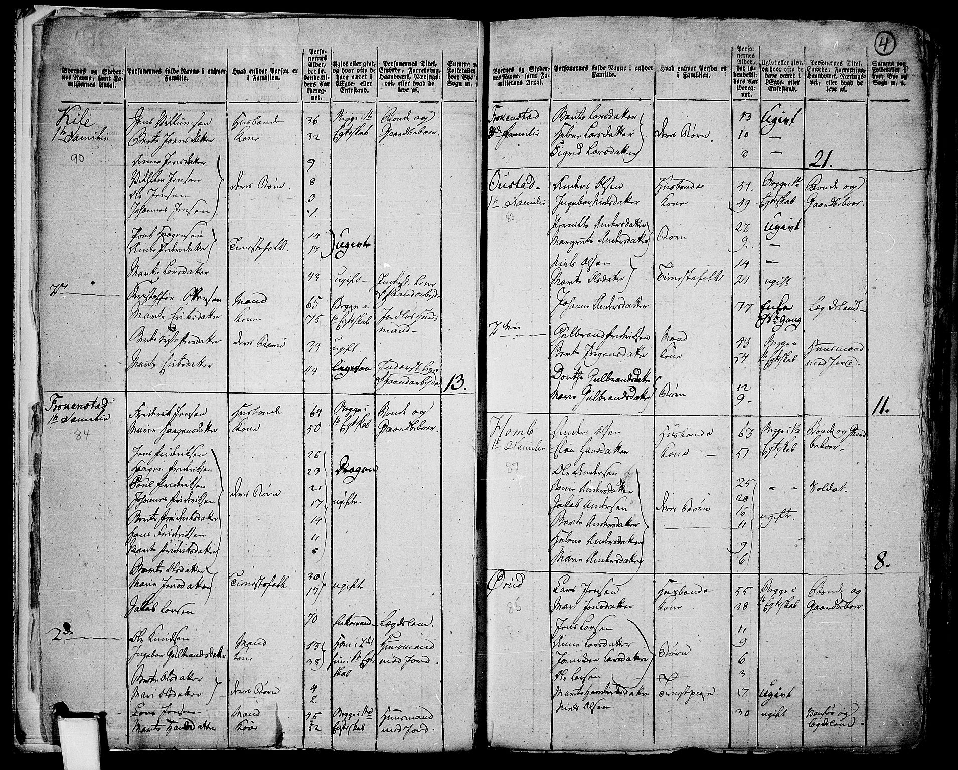RA, 1801 census for 0528P Toten, 1801, p. 3b-4a