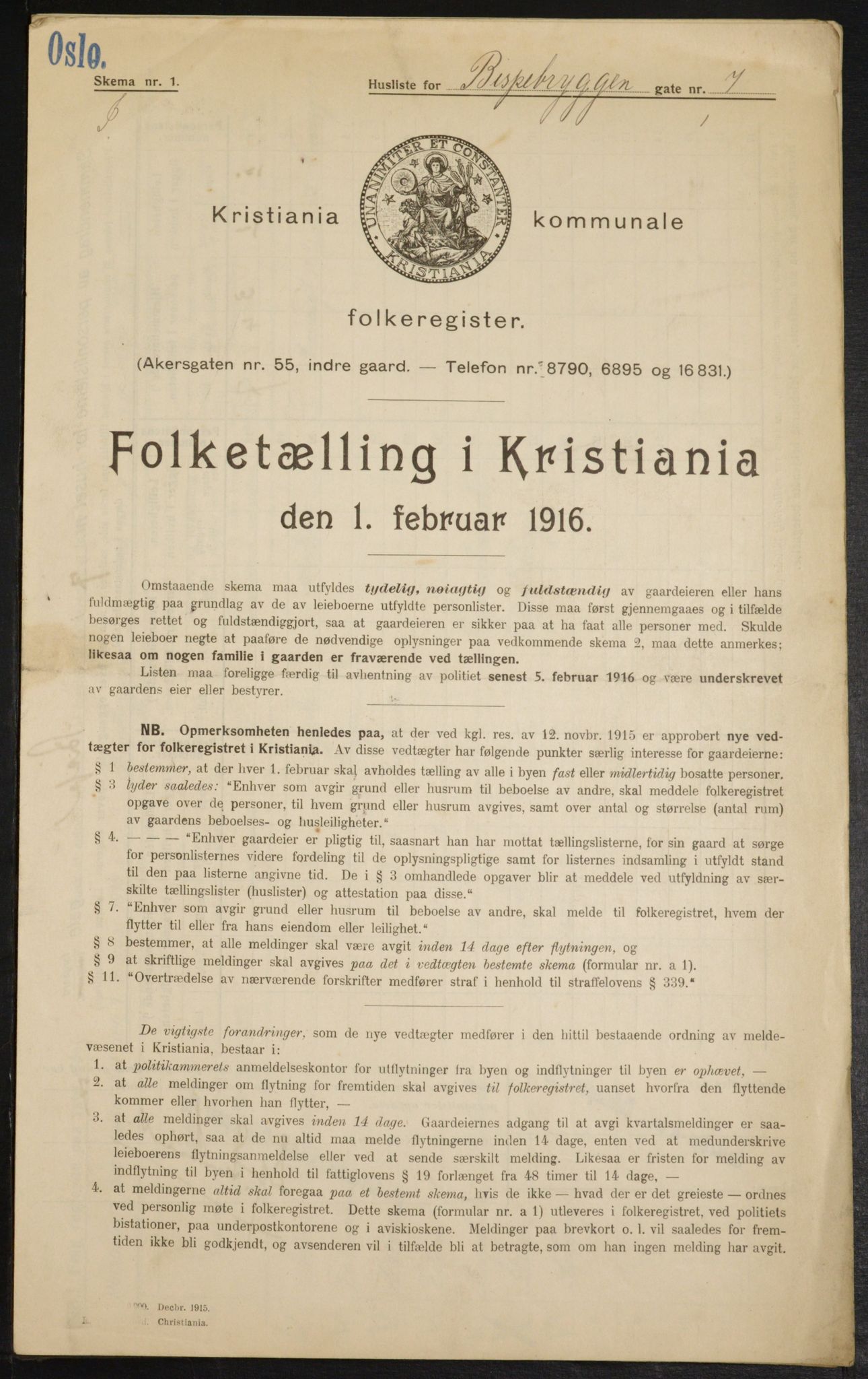 OBA, Municipal Census 1916 for Kristiania, 1916, p. 5402