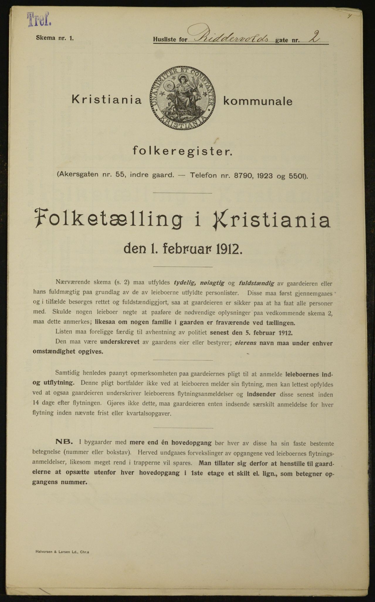 OBA, Municipal Census 1912 for Kristiania, 1912, p. 83227