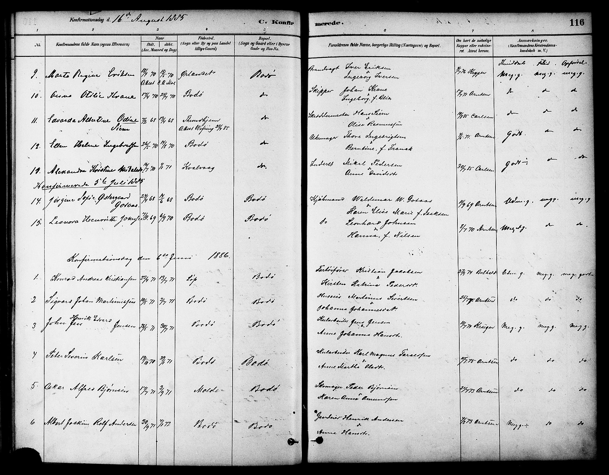 Ministerialprotokoller, klokkerbøker og fødselsregistre - Nordland, AV/SAT-A-1459/801/L0030: Parish register (copy) no. 801C05, 1879-1887, p. 116