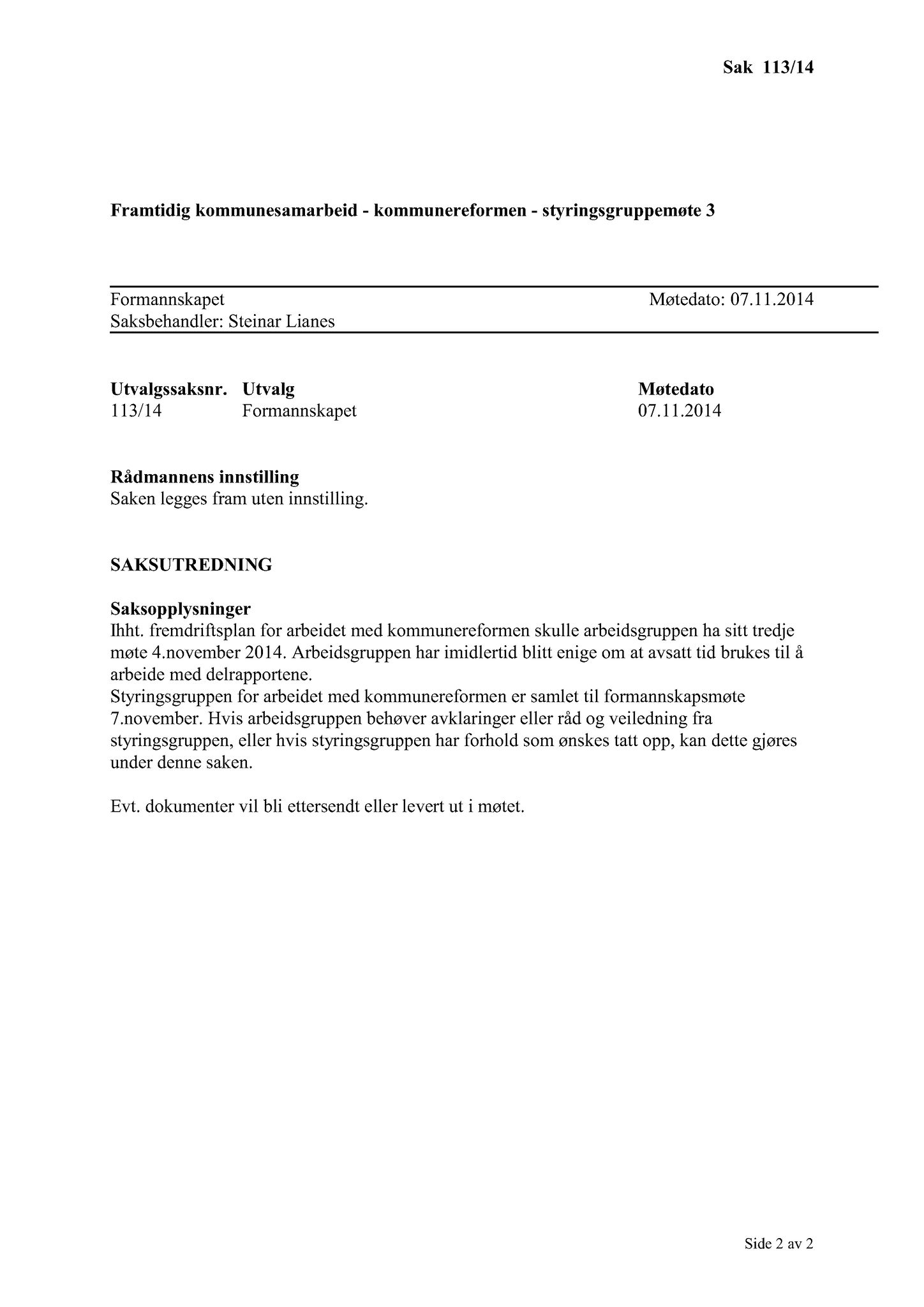 Klæbu Kommune, TRKO/KK/02-FS/L007: Formannsskapet - Møtedokumenter, 2014, p. 3603