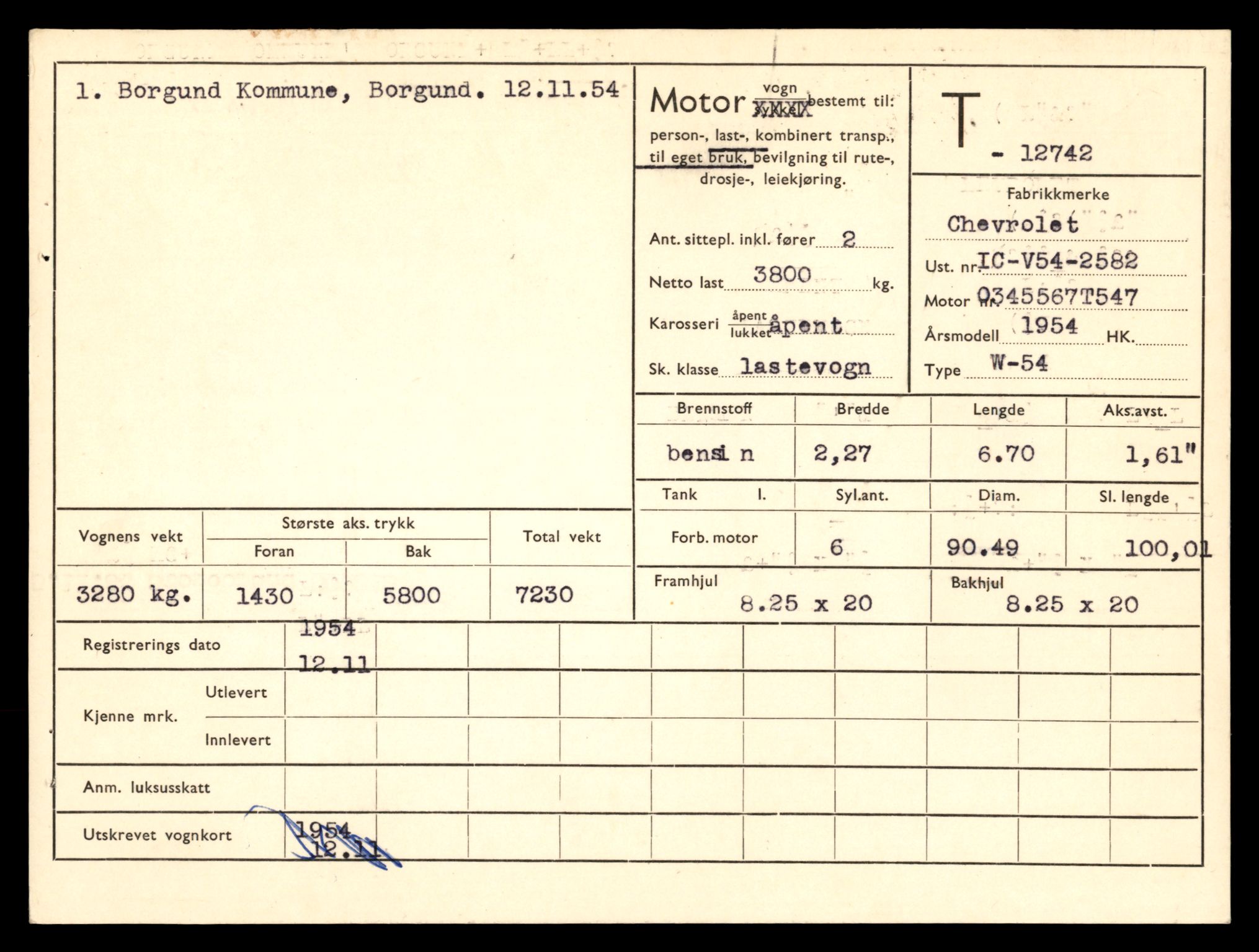 Møre og Romsdal vegkontor - Ålesund trafikkstasjon, AV/SAT-A-4099/F/Fe/L0035: Registreringskort for kjøretøy T 12653 - T 12829, 1927-1998, p. 1718