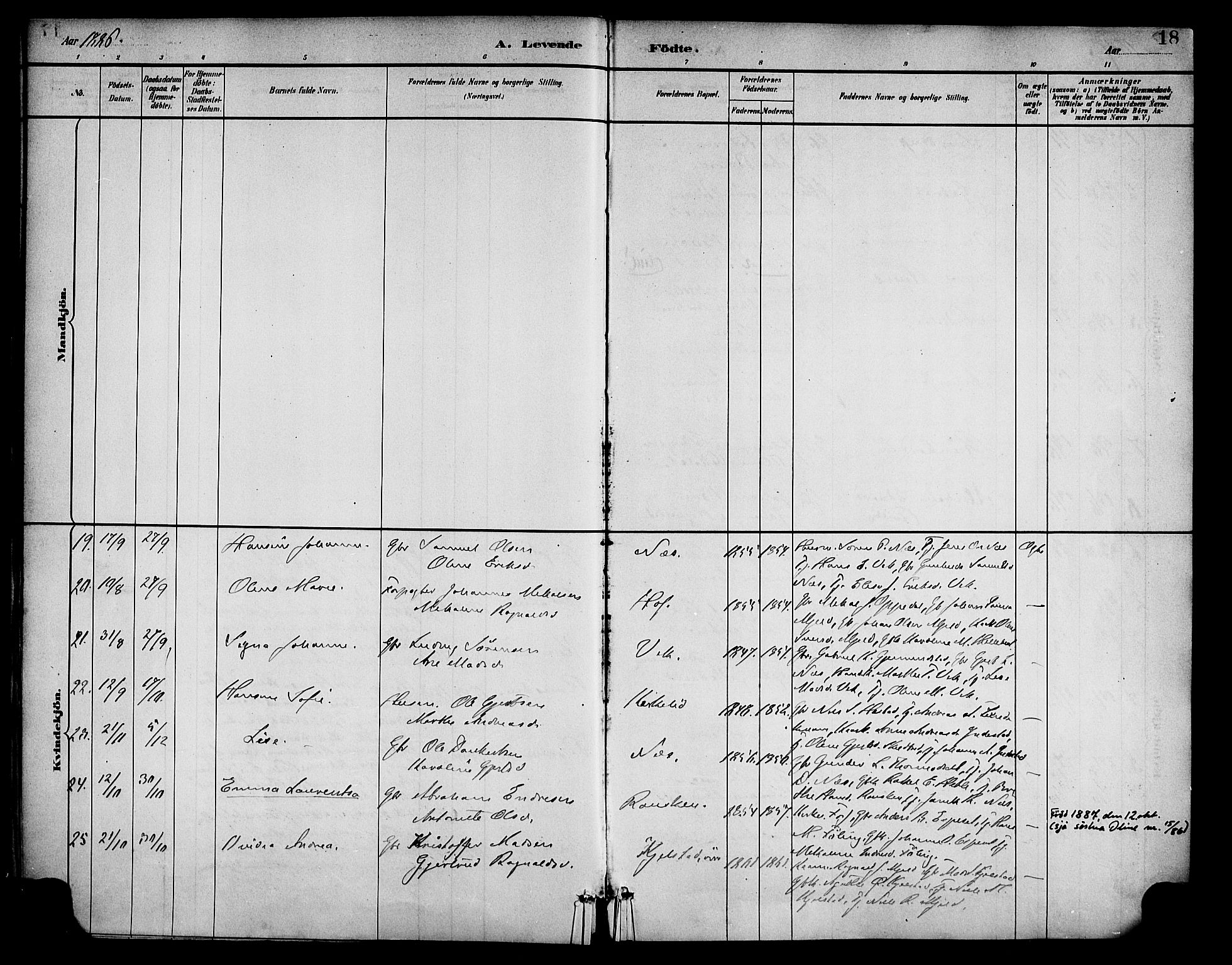 Gaular sokneprestembete, AV/SAB-A-80001/H/Haa: Parish register (official) no. D 1, 1882-1899, p. 18