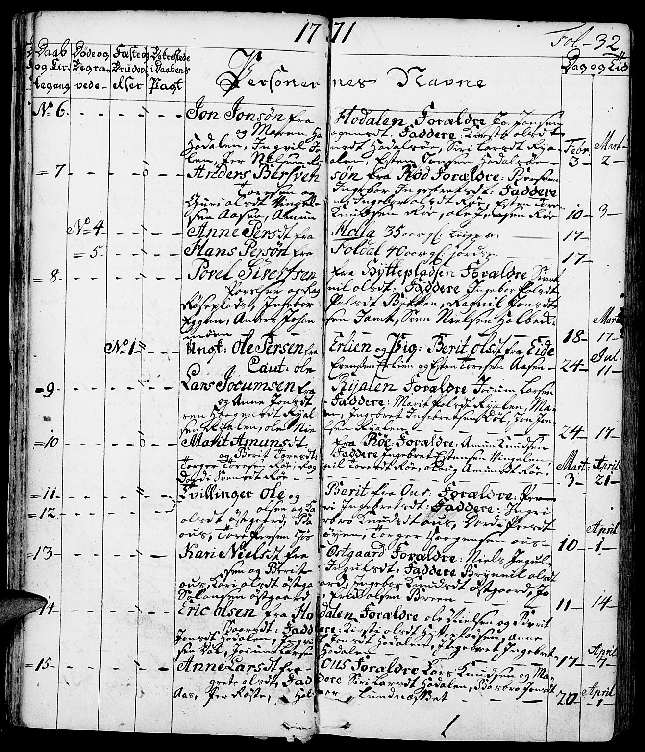 Tolga prestekontor, SAH/PREST-062/K/L0002: Parish register (official) no. 2, 1768-1786, p. 32