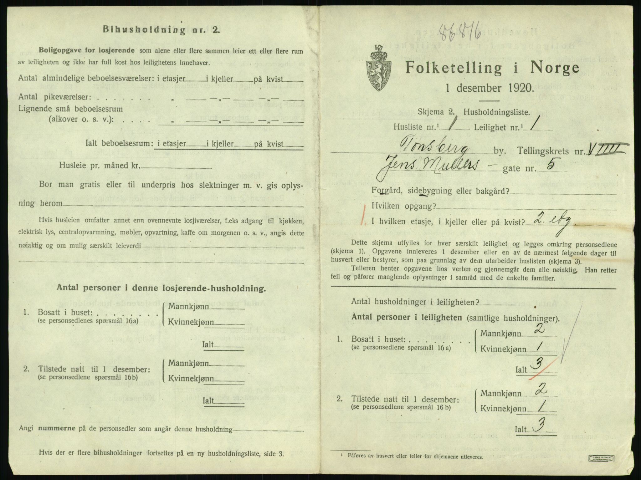 SAKO, 1920 census for Tønsberg, 1920, p. 4513