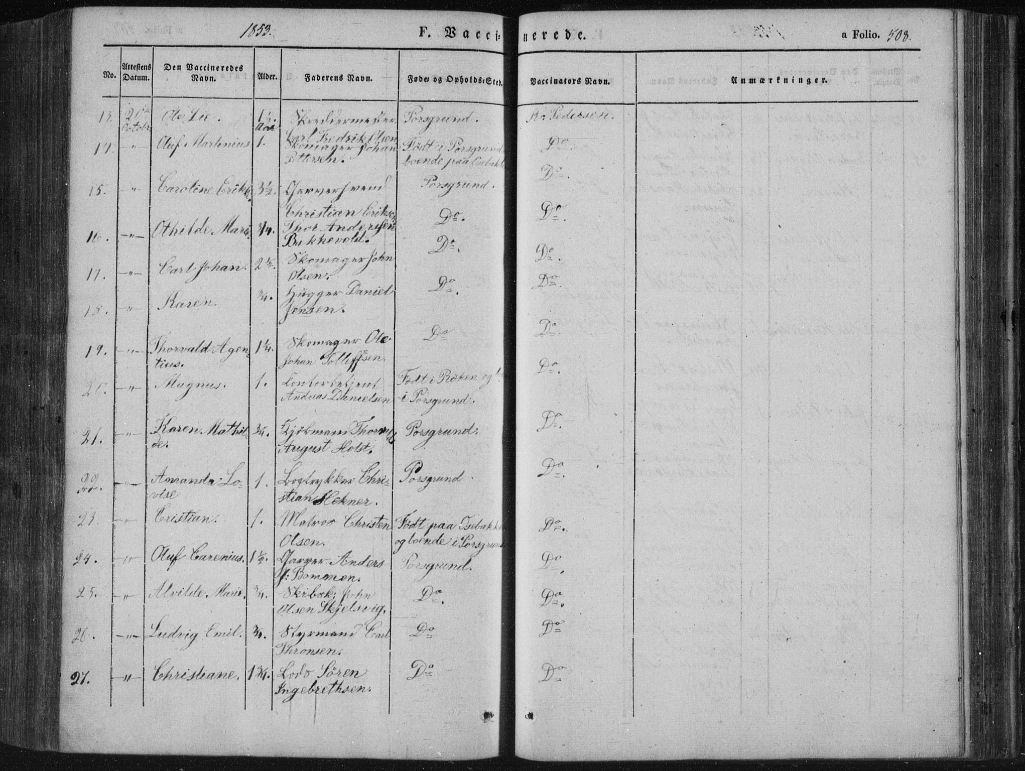 Porsgrunn kirkebøker , SAKO/A-104/F/Fa/L0006: Parish register (official) no. 6, 1841-1857, p. 508