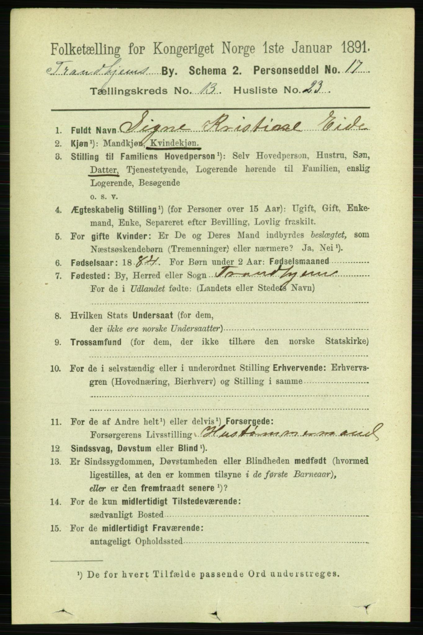 RA, 1891 census for 1601 Trondheim, 1891, p. 10472