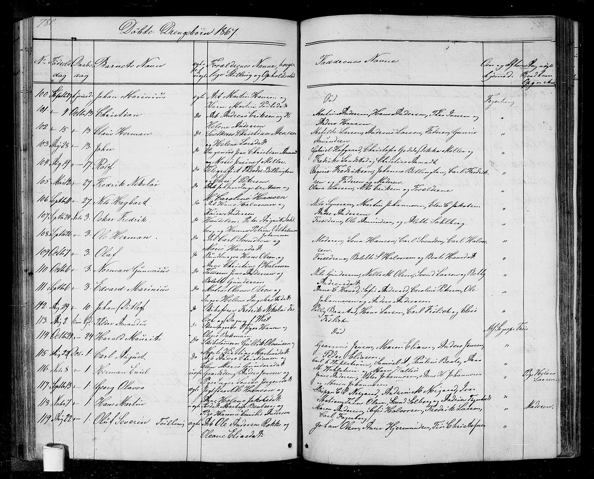 Halden prestekontor Kirkebøker, SAO/A-10909/G/Ga/L0005b: Parish register (copy) no. 5B, 1864-1868, p. 780