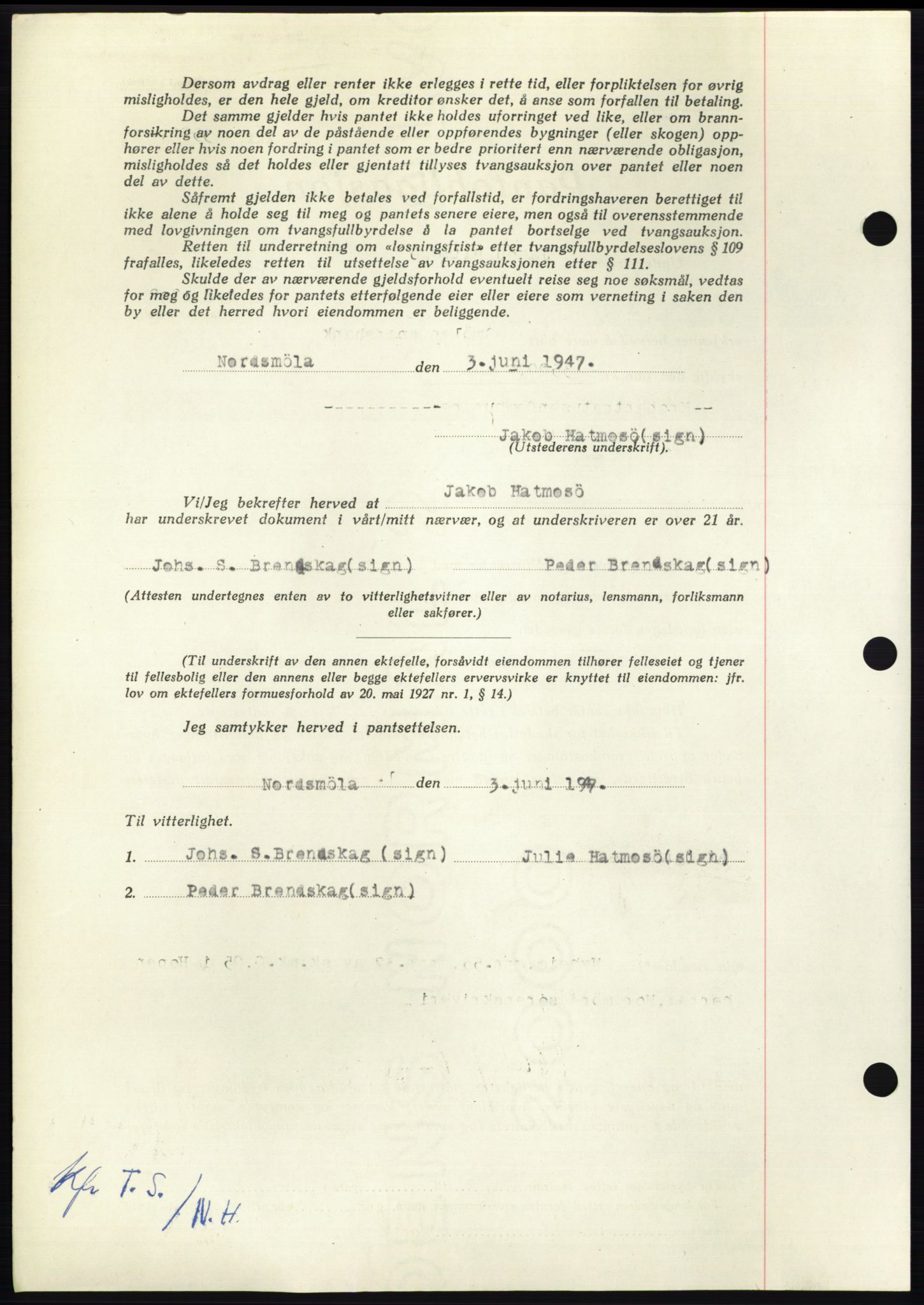 Nordmøre sorenskriveri, AV/SAT-A-4132/1/2/2Ca: Mortgage book no. B96, 1947-1947, Diary no: : 1386/1947