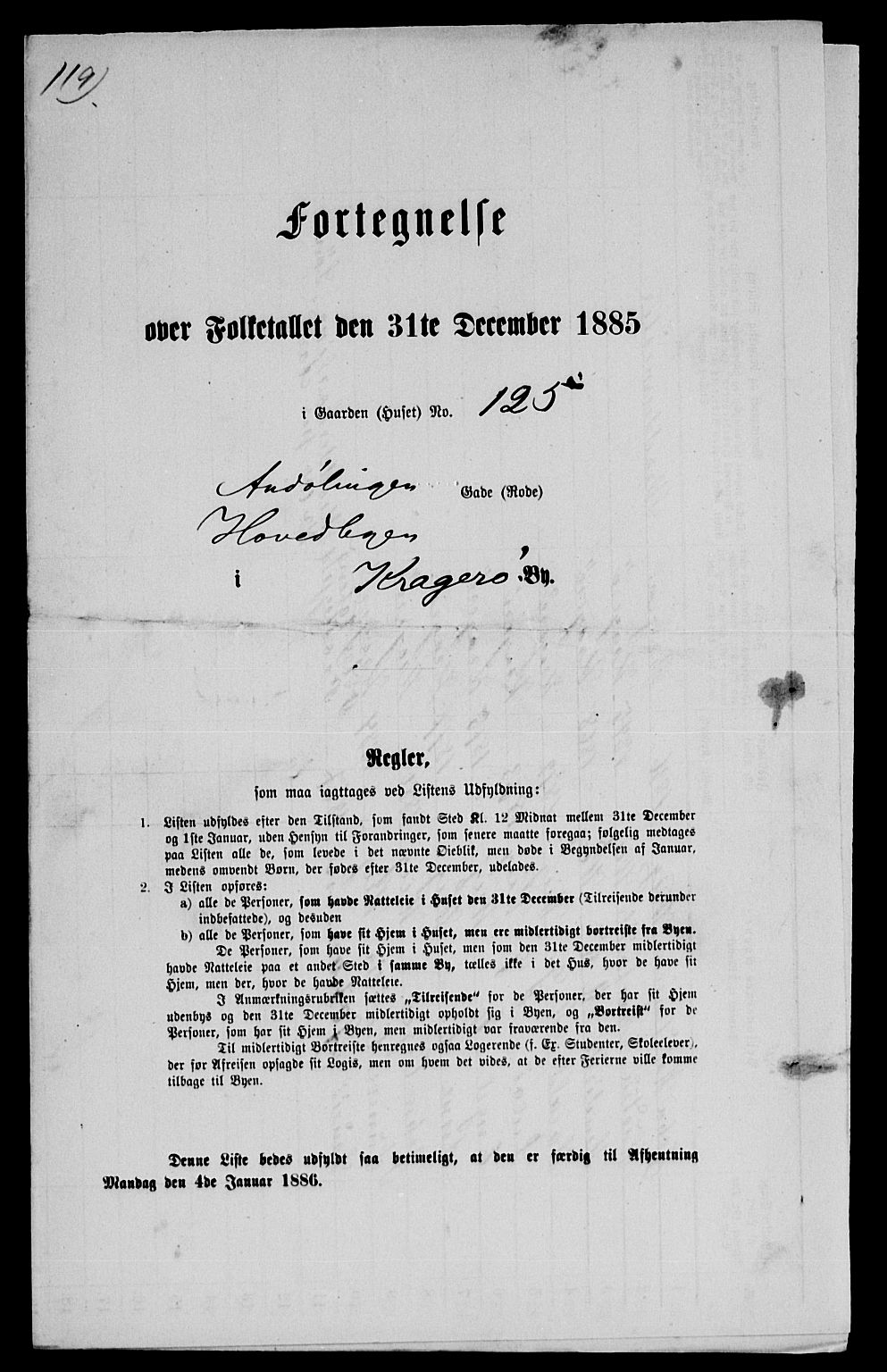SAKO, 1885 census for 0801 Kragerø, 1885, p. 1273