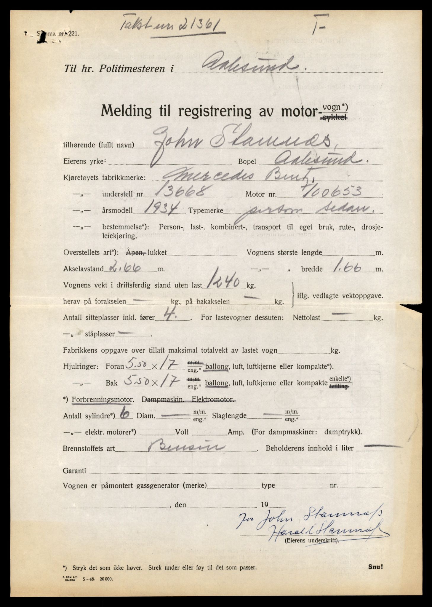 Møre og Romsdal vegkontor - Ålesund trafikkstasjon, AV/SAT-A-4099/F/Fe/L0003: Registreringskort for kjøretøy T 232 - T 340, 1927-1998, p. 1675