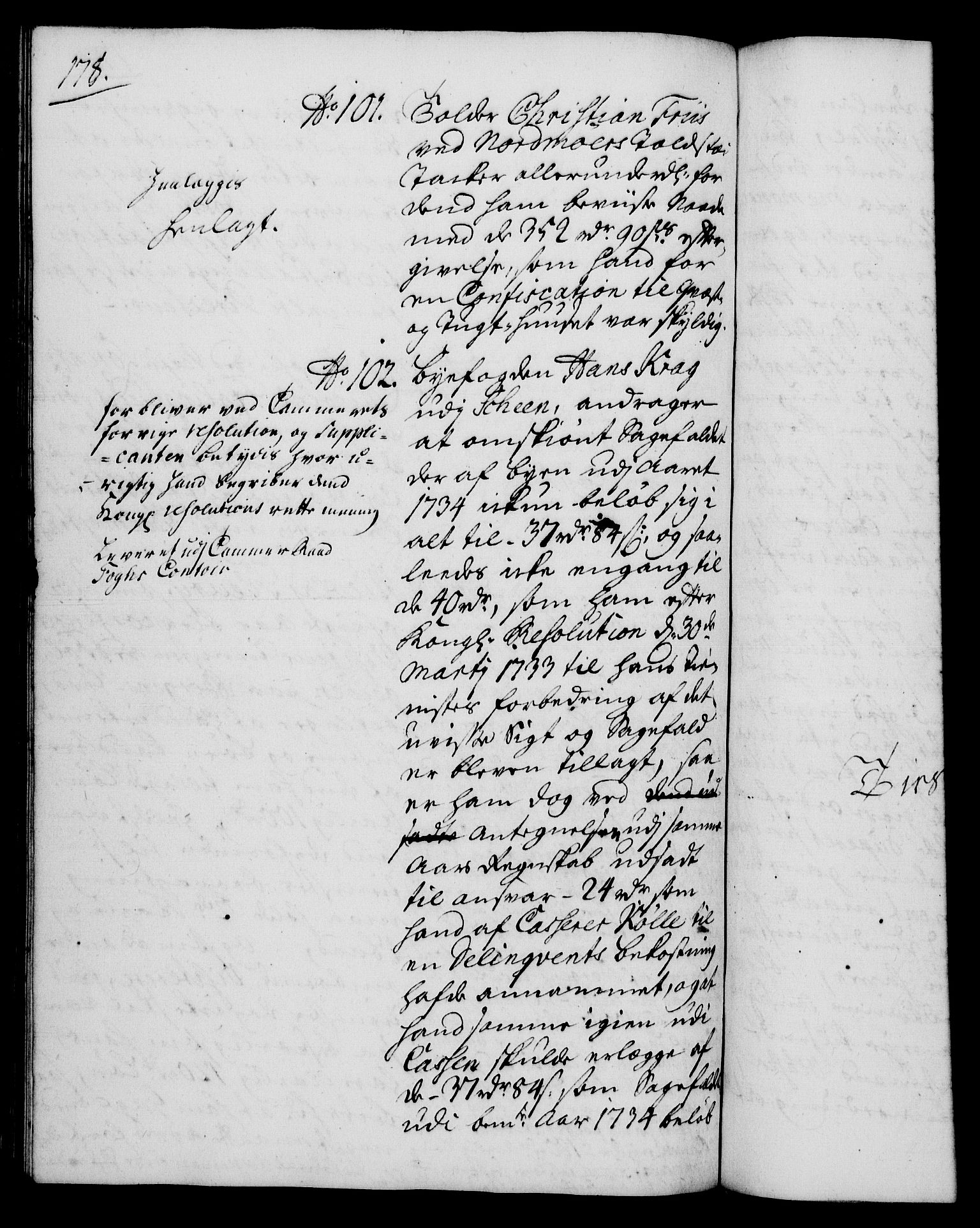 Rentekammeret, Kammerkanselliet, RA/EA-3111/G/Gh/Gha/L0019: Norsk ekstraktmemorialprotokoll (merket RK 53.64), 1736-1737, p. 178