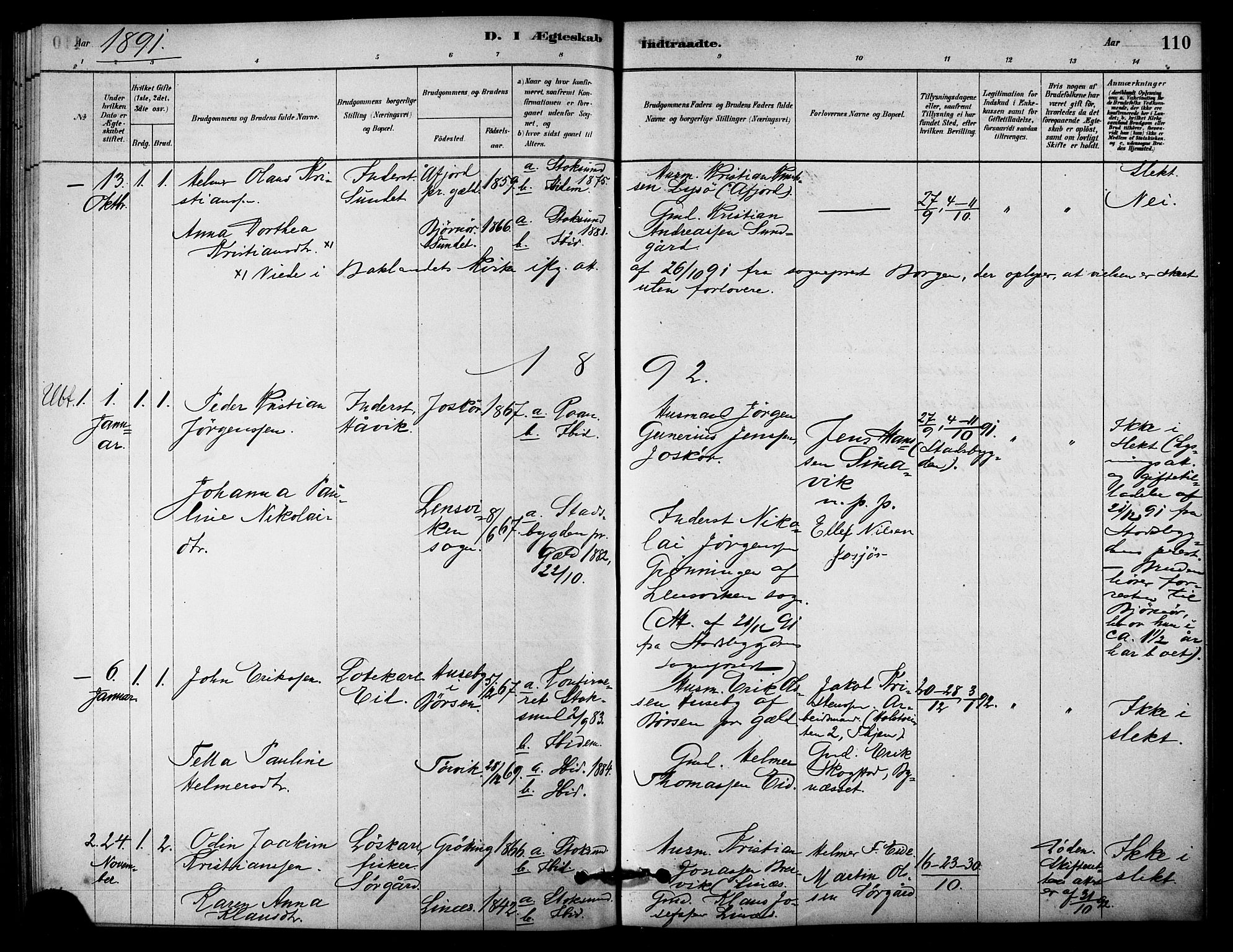 Ministerialprotokoller, klokkerbøker og fødselsregistre - Sør-Trøndelag, SAT/A-1456/656/L0692: Parish register (official) no. 656A01, 1879-1893, p. 110