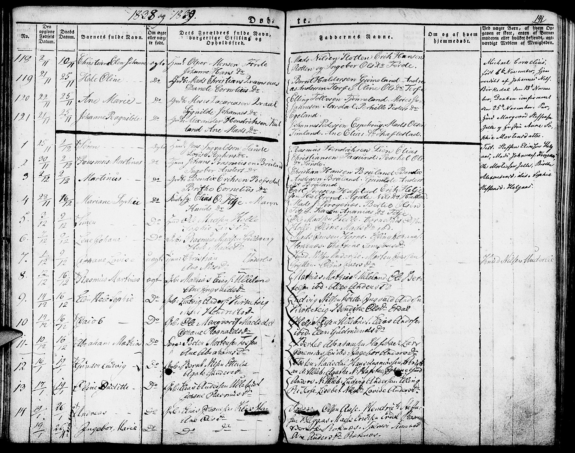 Førde sokneprestembete, SAB/A-79901/H/Haa/Haaa/L0006: Parish register (official) no. A 6, 1821-1842, p. 141