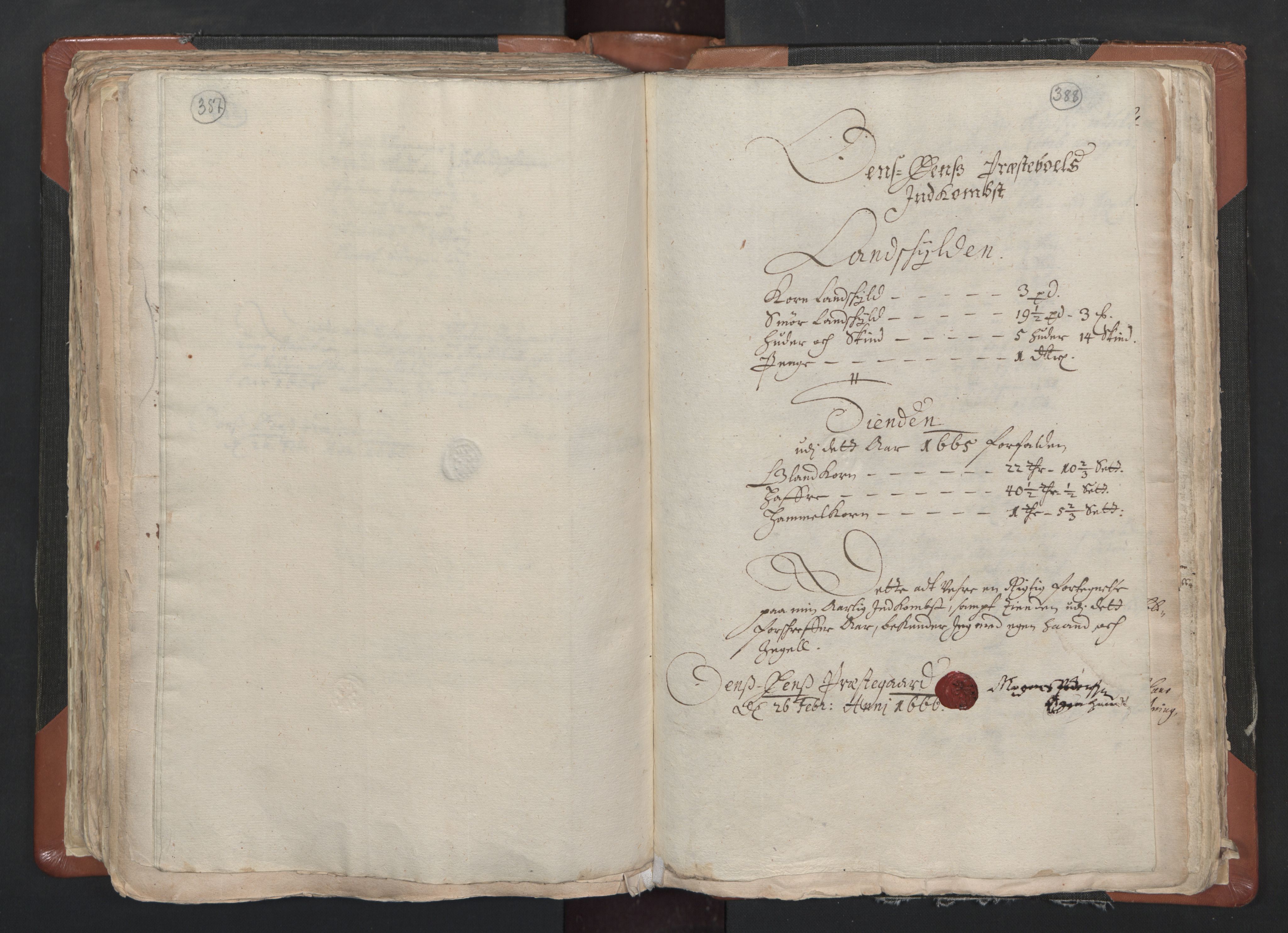 RA, Vicar's Census 1664-1666, no. 1: Nedre Borgesyssel deanery, 1664-1666, p. 387-388