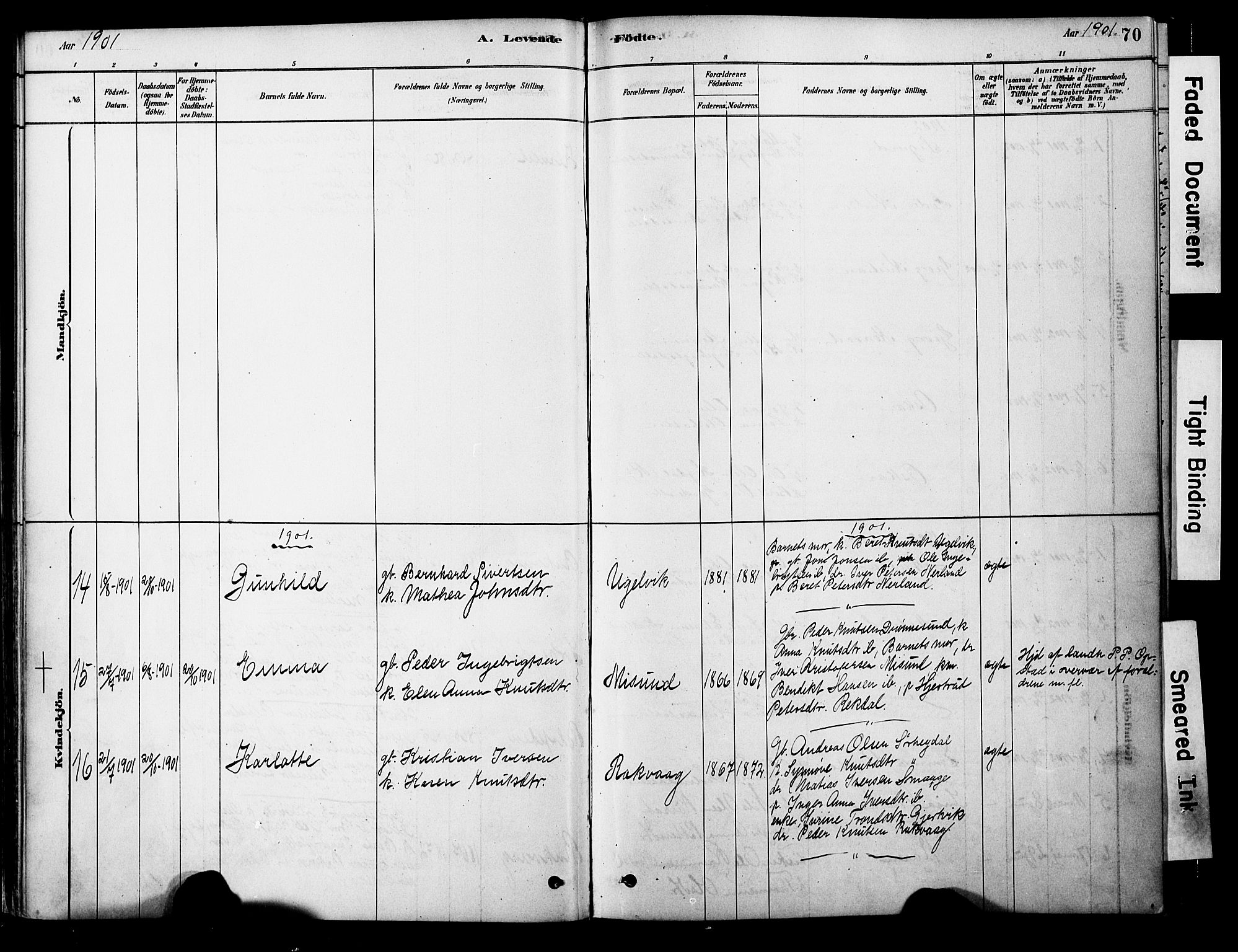 Ministerialprotokoller, klokkerbøker og fødselsregistre - Møre og Romsdal, SAT/A-1454/563/L0736: Parish register (official) no. 563A01, 1878-1903, p. 70