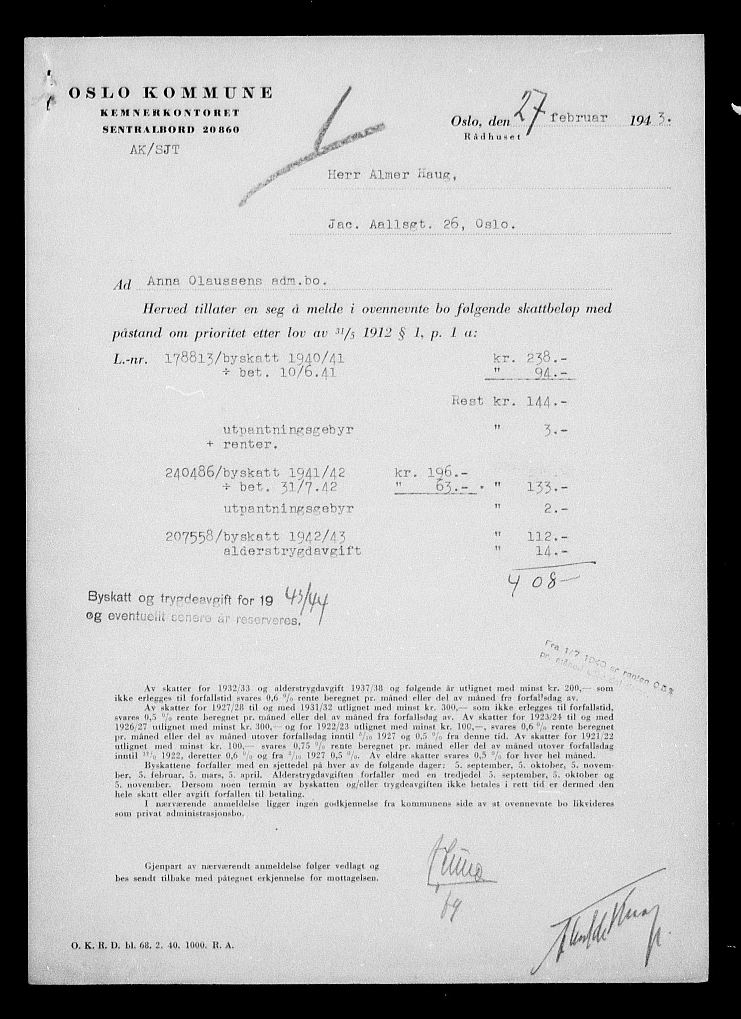 Justisdepartementet, Tilbakeføringskontoret for inndratte formuer, AV/RA-S-1564/H/Hc/Hcc/L0968: --, 1945-1947, p. 6