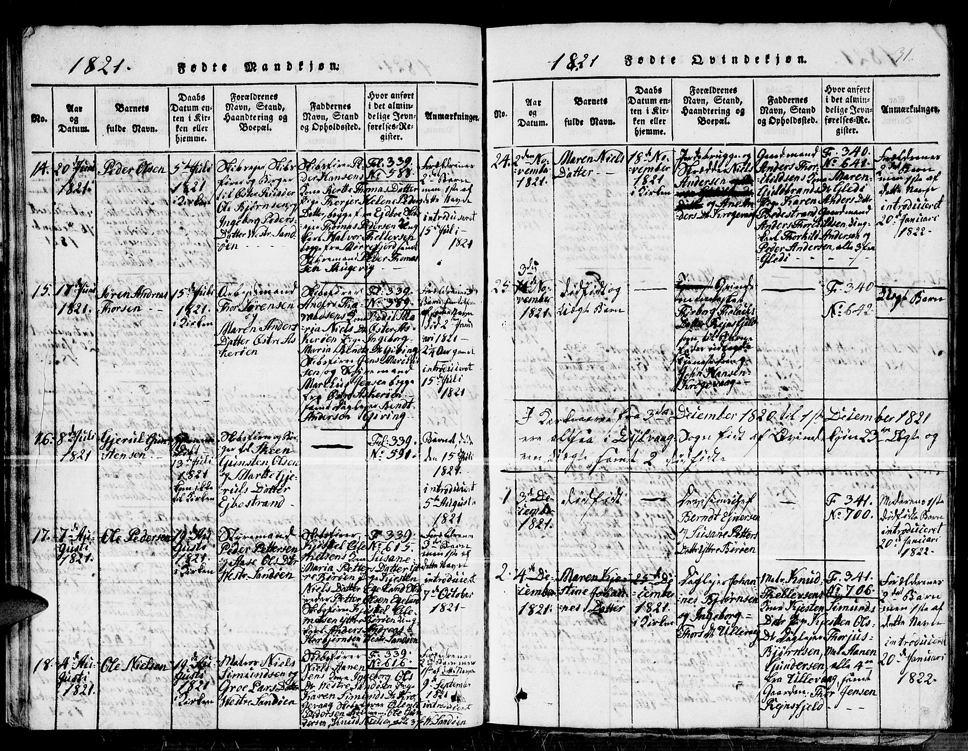 Dypvåg sokneprestkontor, AV/SAK-1111-0007/F/Fb/Fba/L0009: Parish register (copy) no. B 9, 1816-1842, p. 31