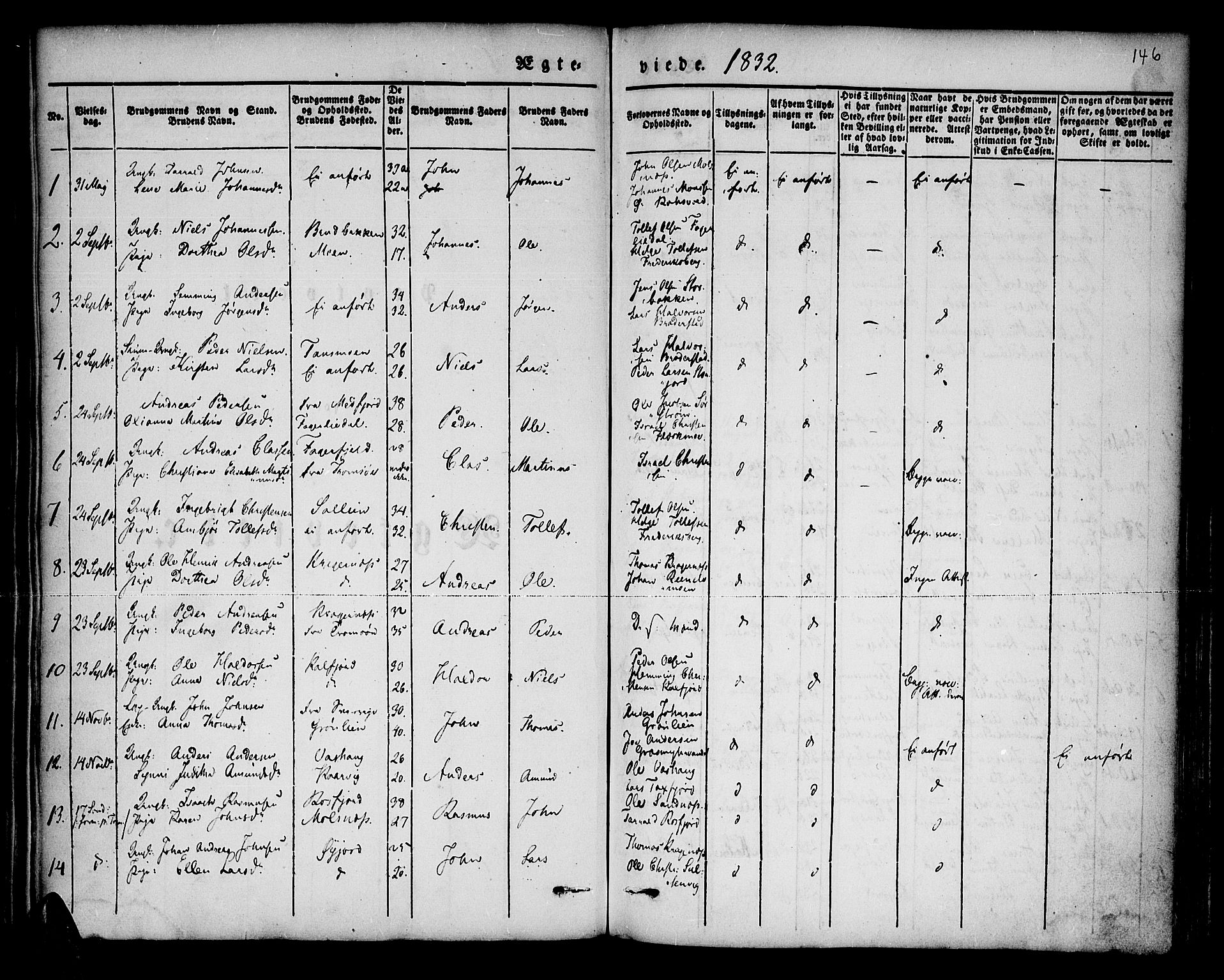 Lenvik sokneprestembete, AV/SATØ-S-1310/H/Ha/Haa/L0004kirke: Parish register (official) no. 4, 1832-1844, p. 146